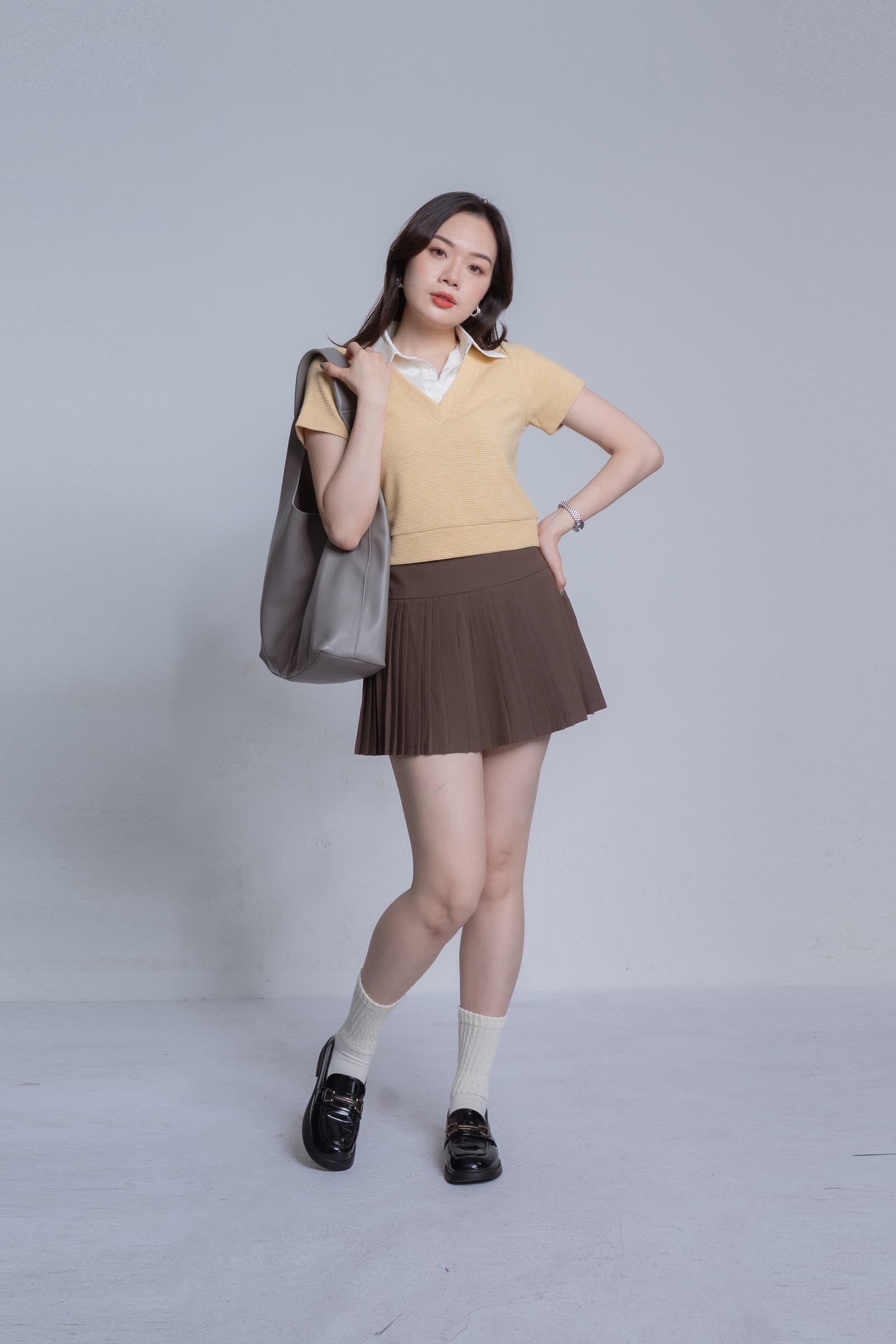 Jacquard Knit Double-Layer Tee ZBP6047