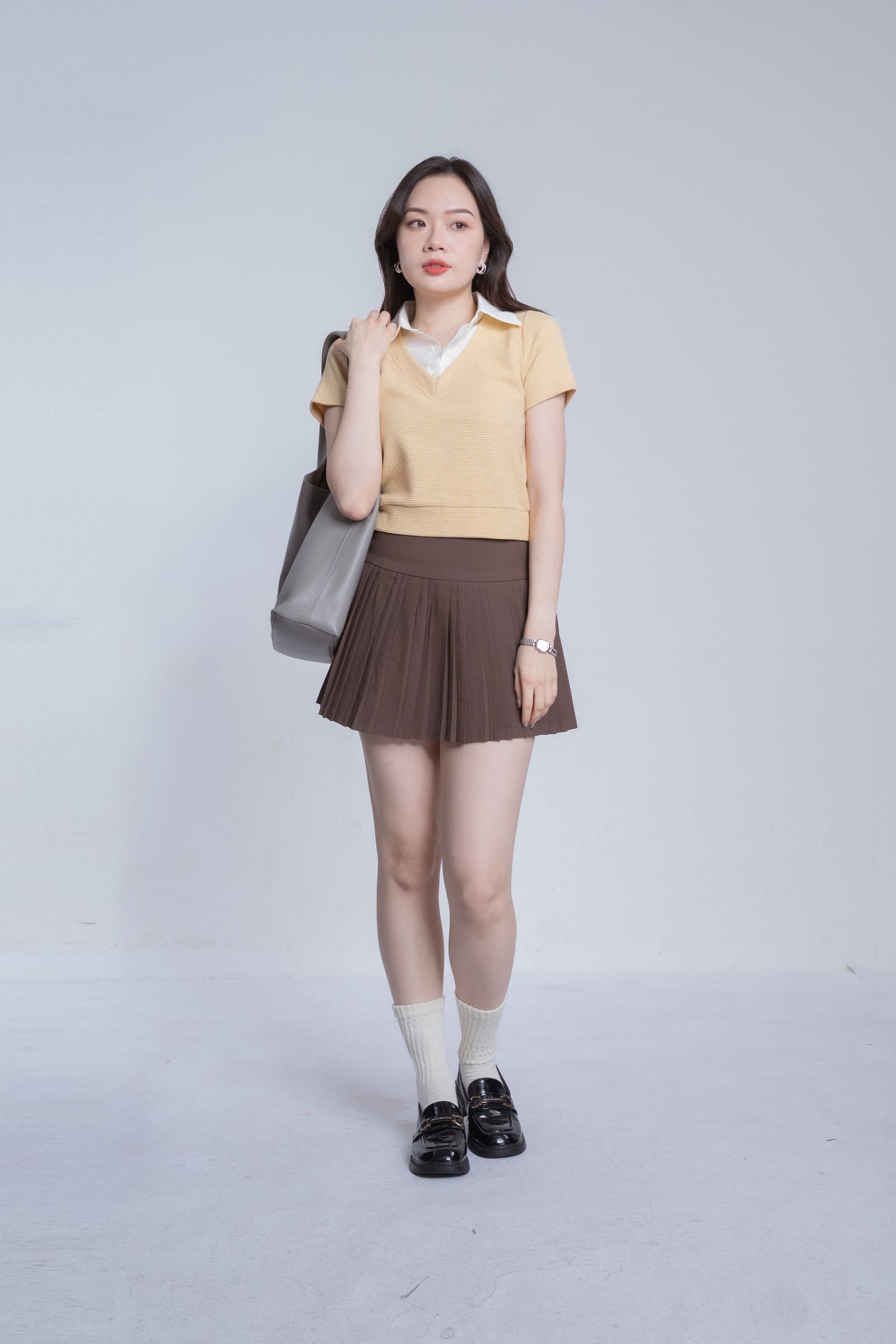 Jacquard Knit Double-Layer Tee ZBP6047