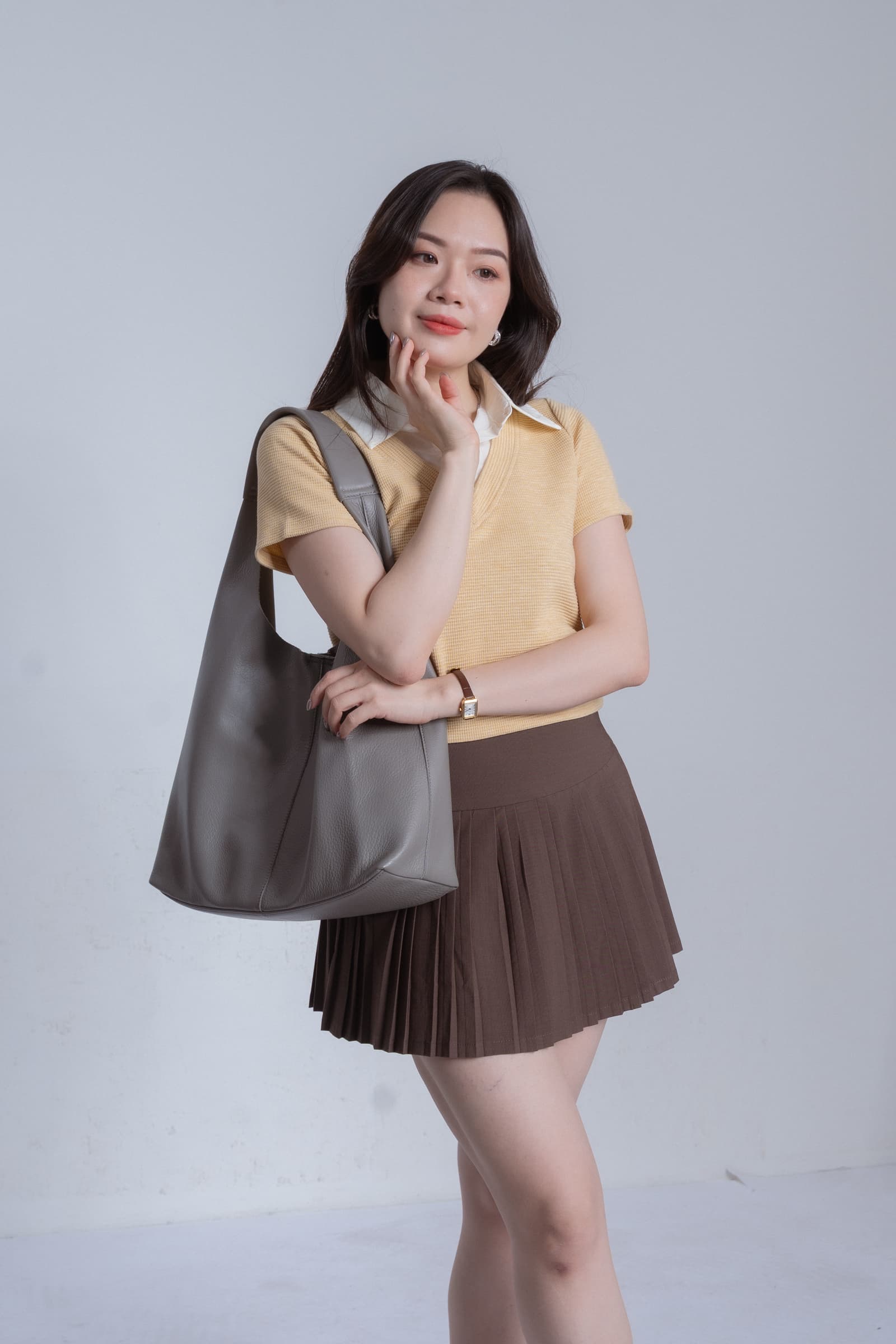 Jacquard Knit Double-Layer Tee ZBP6047