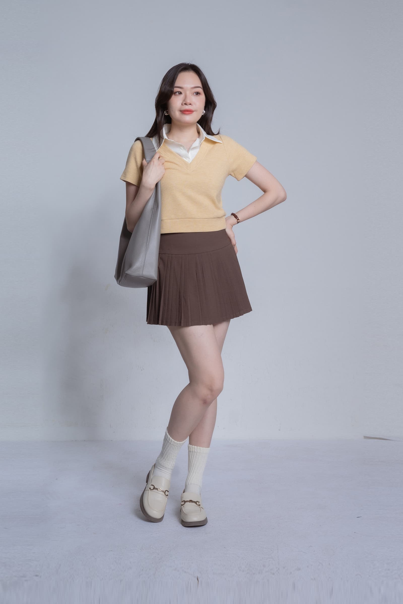 Jacquard Knit Double-Layer Tee ZBP6047