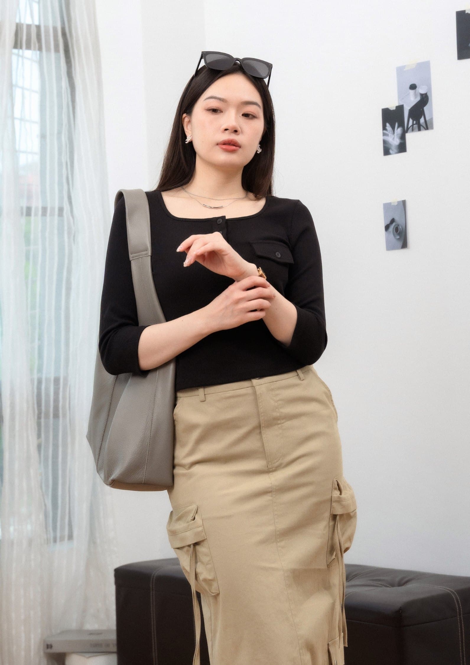 Square Neck Short-Sleeve Top ZBP6070