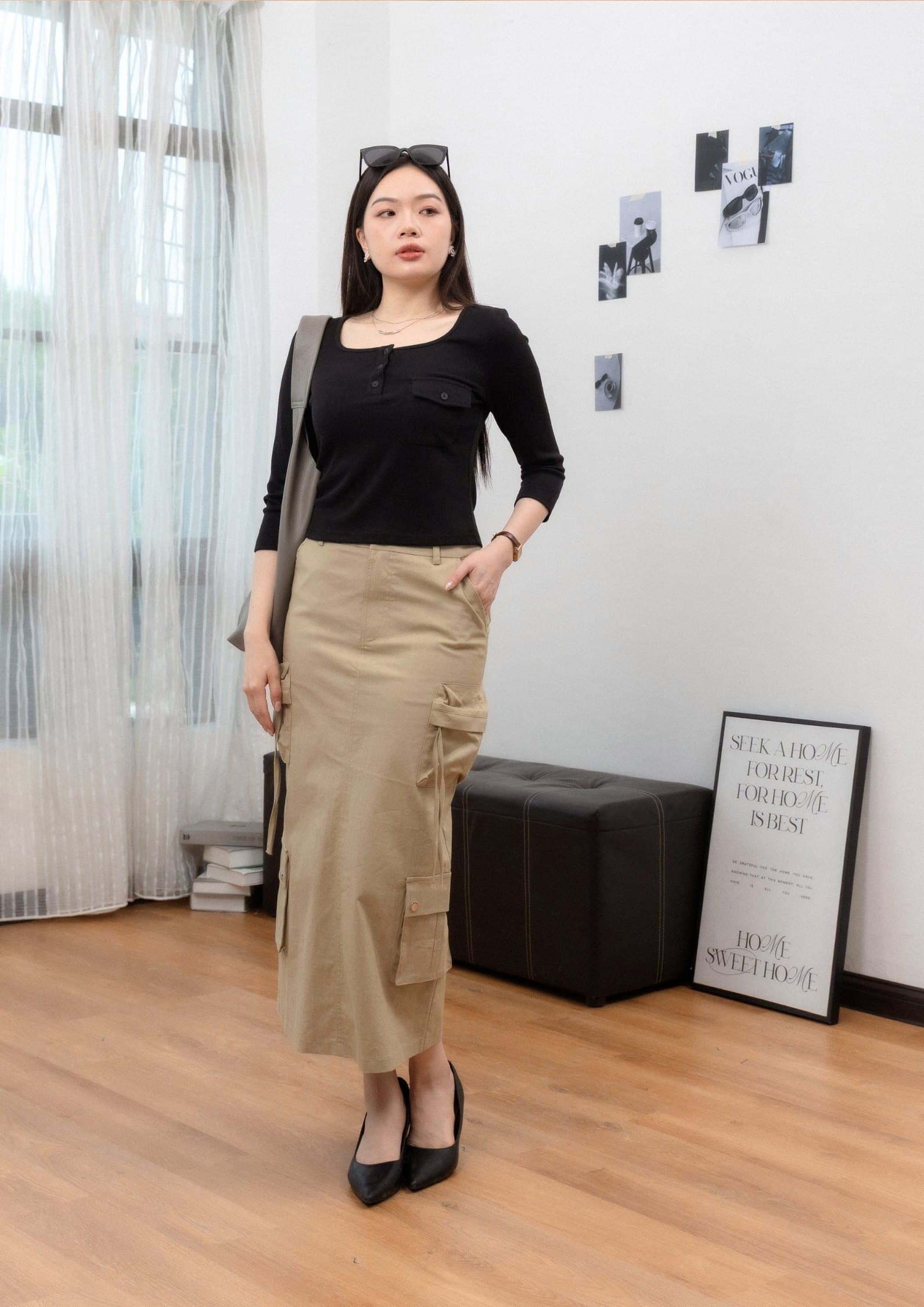 Square Neck Short-Sleeve Top ZBP6070