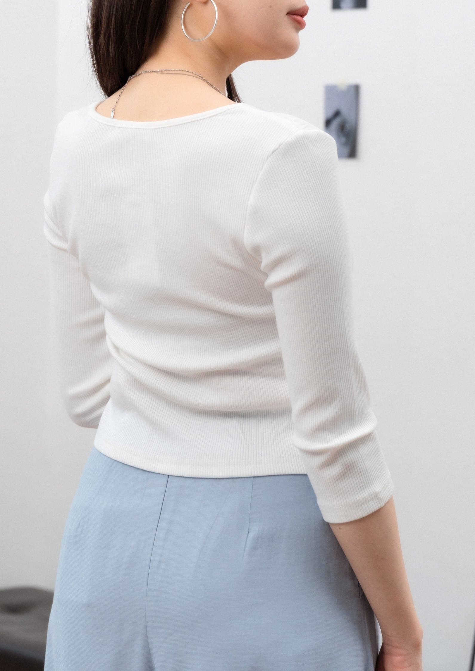 Square Neck Short-Sleeve Top ZBP6070