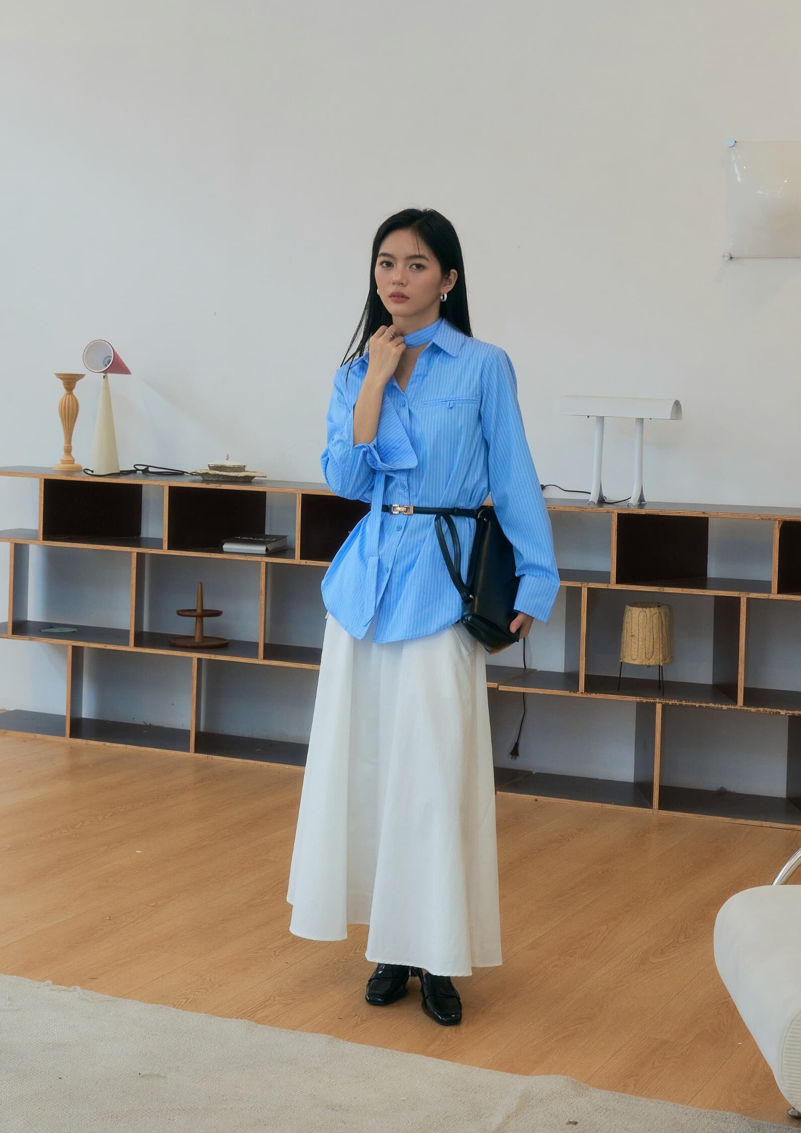 Striped Multi-Way Tie Shirt ZBP6052