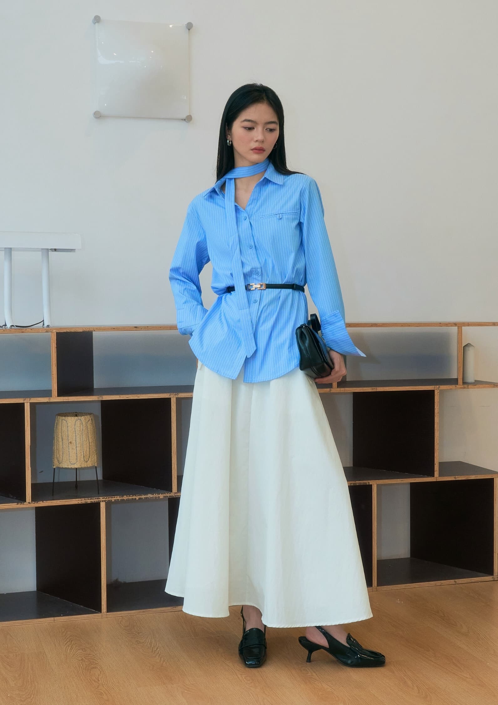Striped Multi-Way Tie Shirt ZBP6052