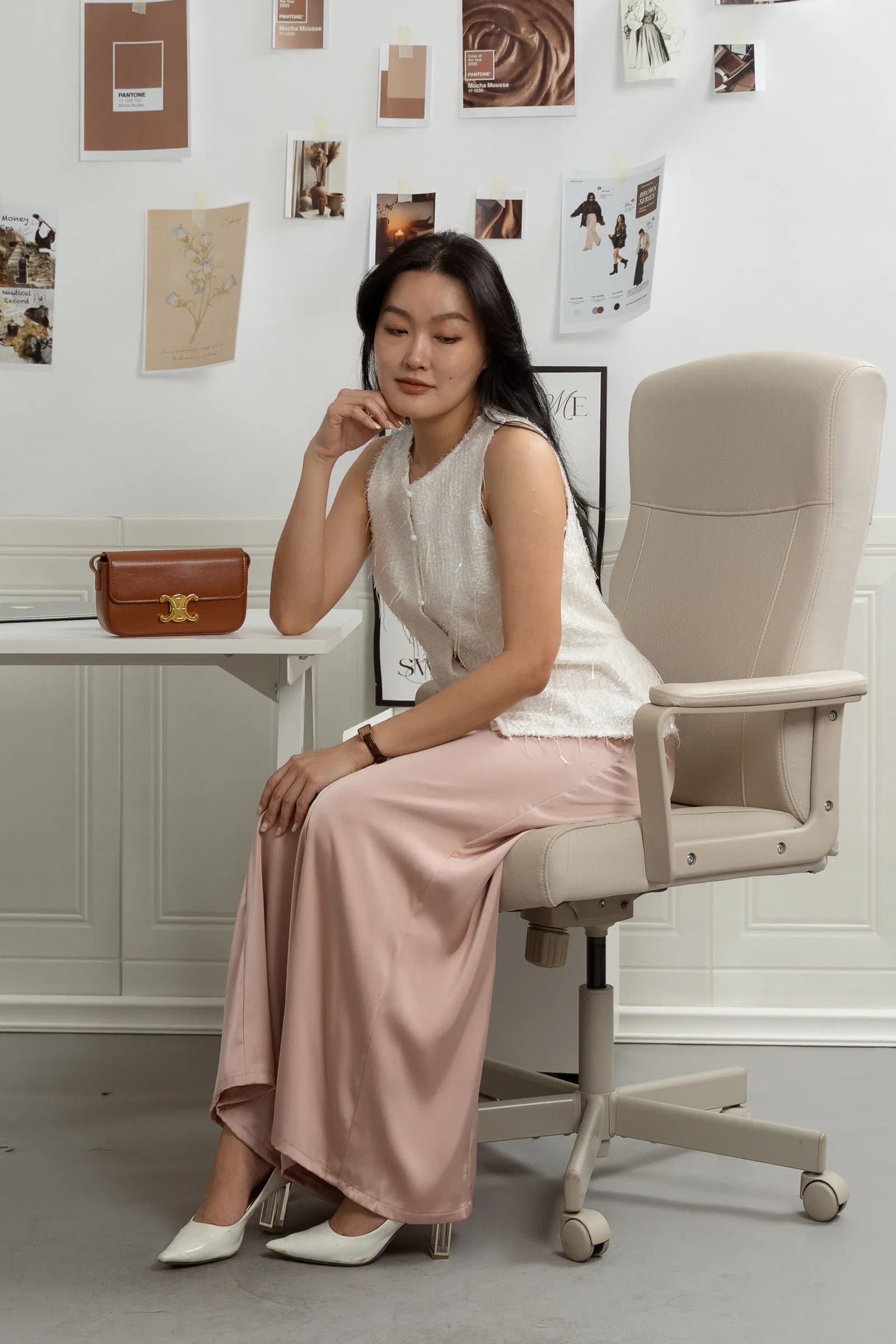 Clarisse Satin Flowy-Wide Trousers ZLP5002