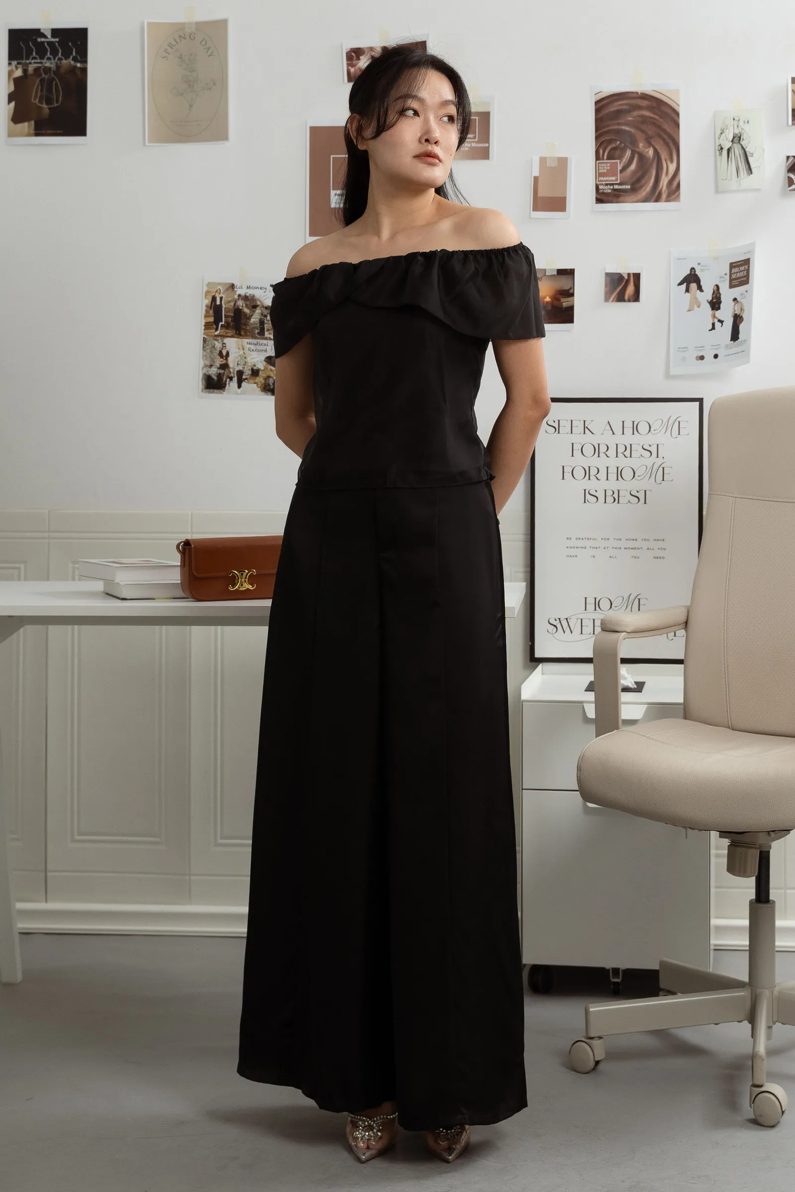 Clarisse Satin Flowy-Wide Trousers ZLP5002