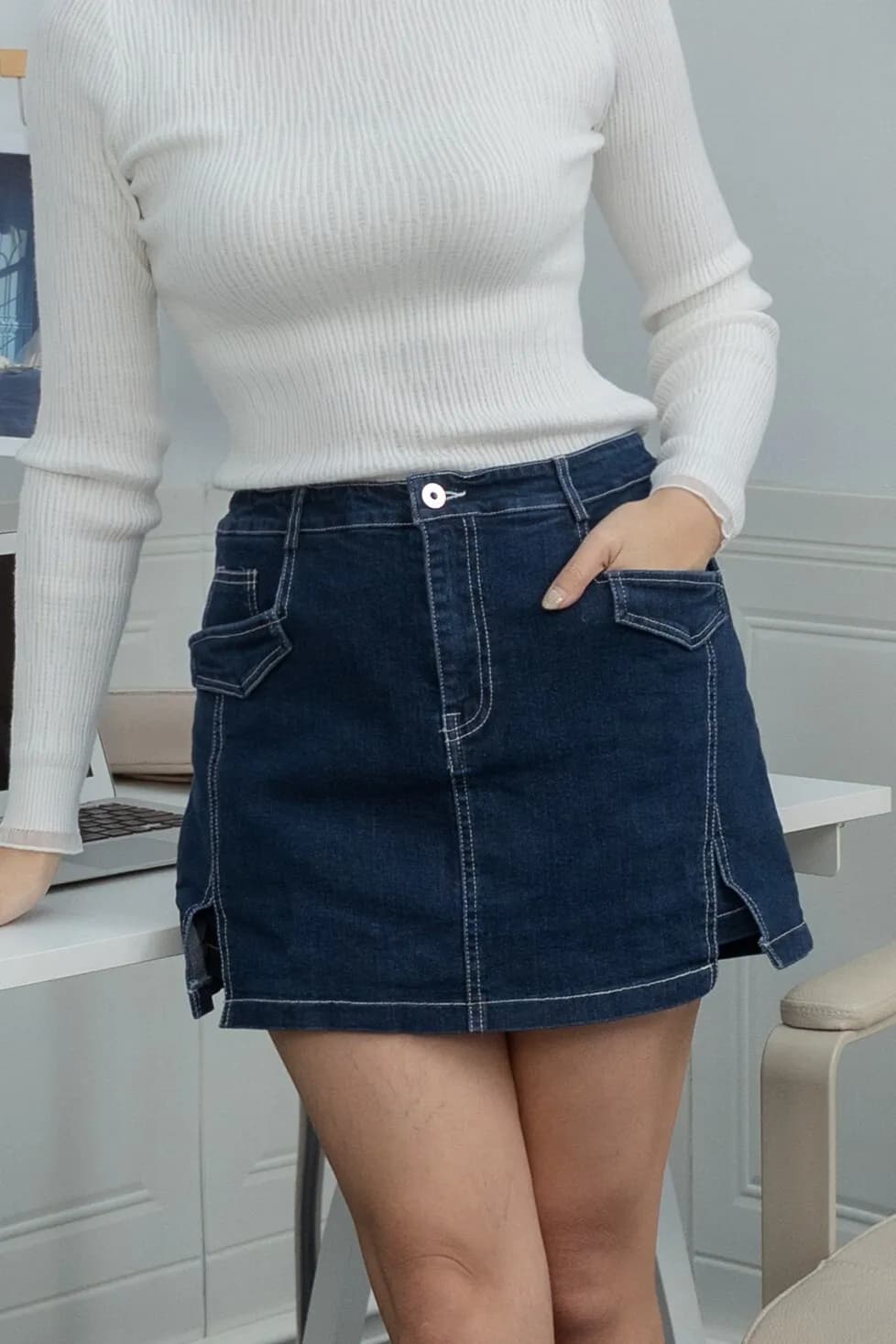 Nora Indigo Split Skort ZJP5001