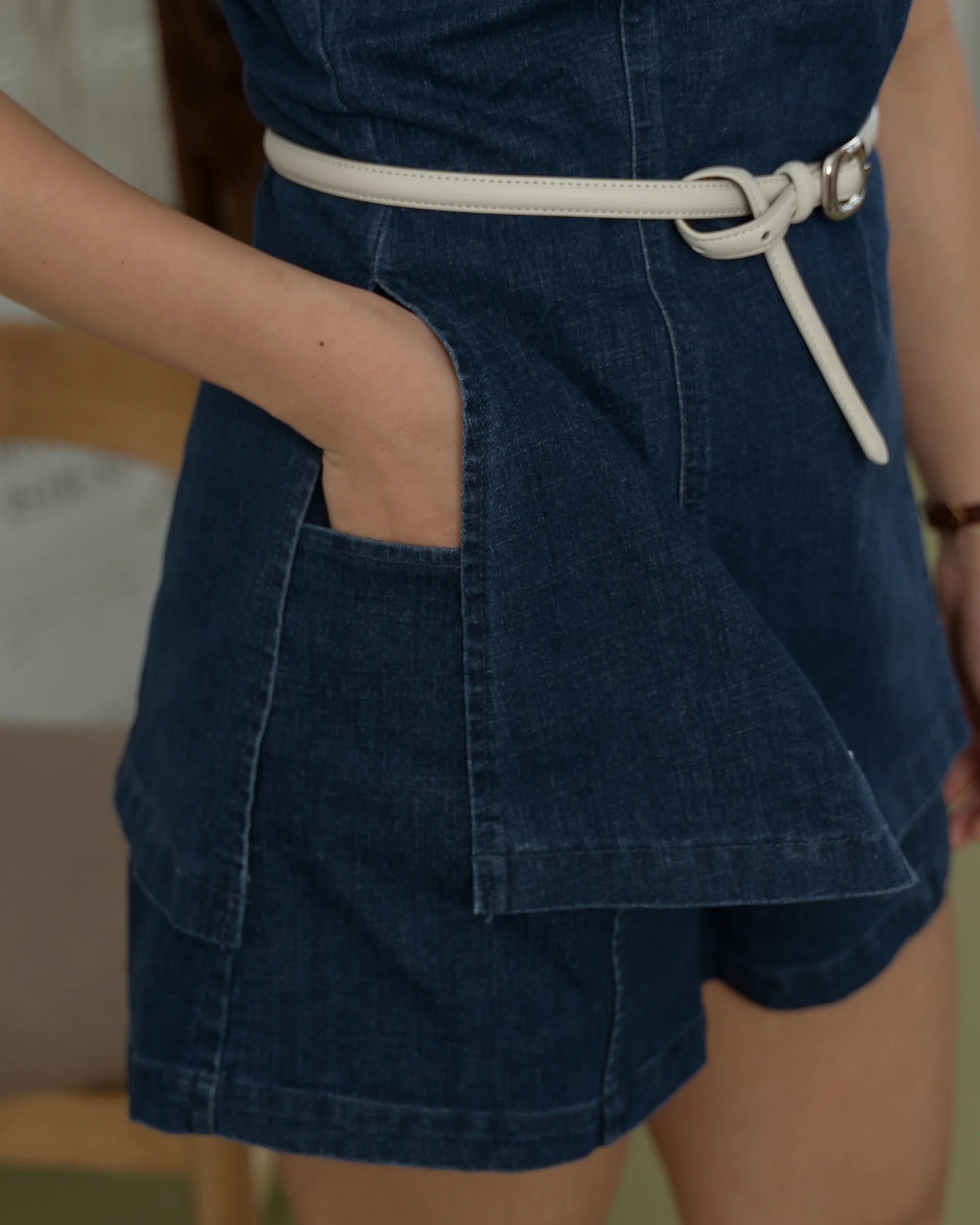 Iris Navy Denim Long Top ZBP5062