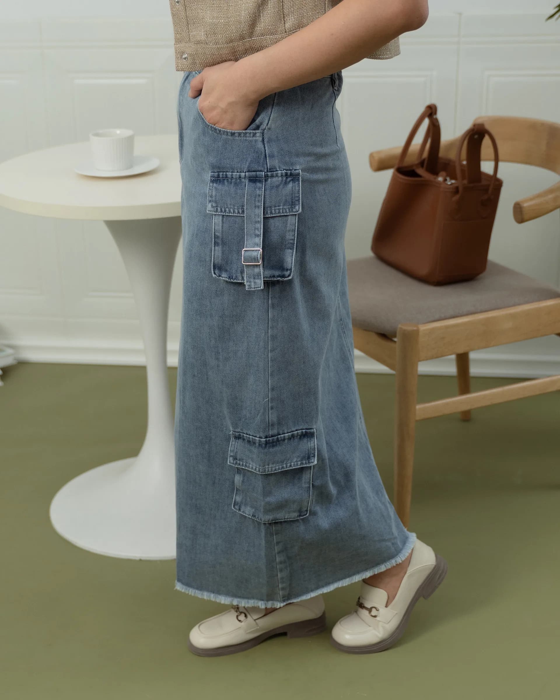 Rory Frayed Utility Skirt ZJK5005
