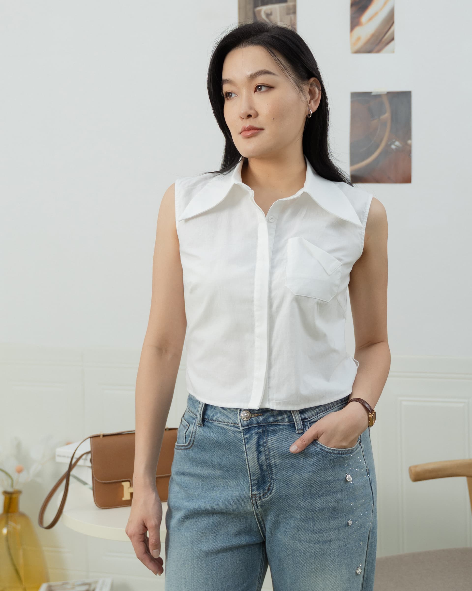 Lina Crisp White Blouse ZBP5043