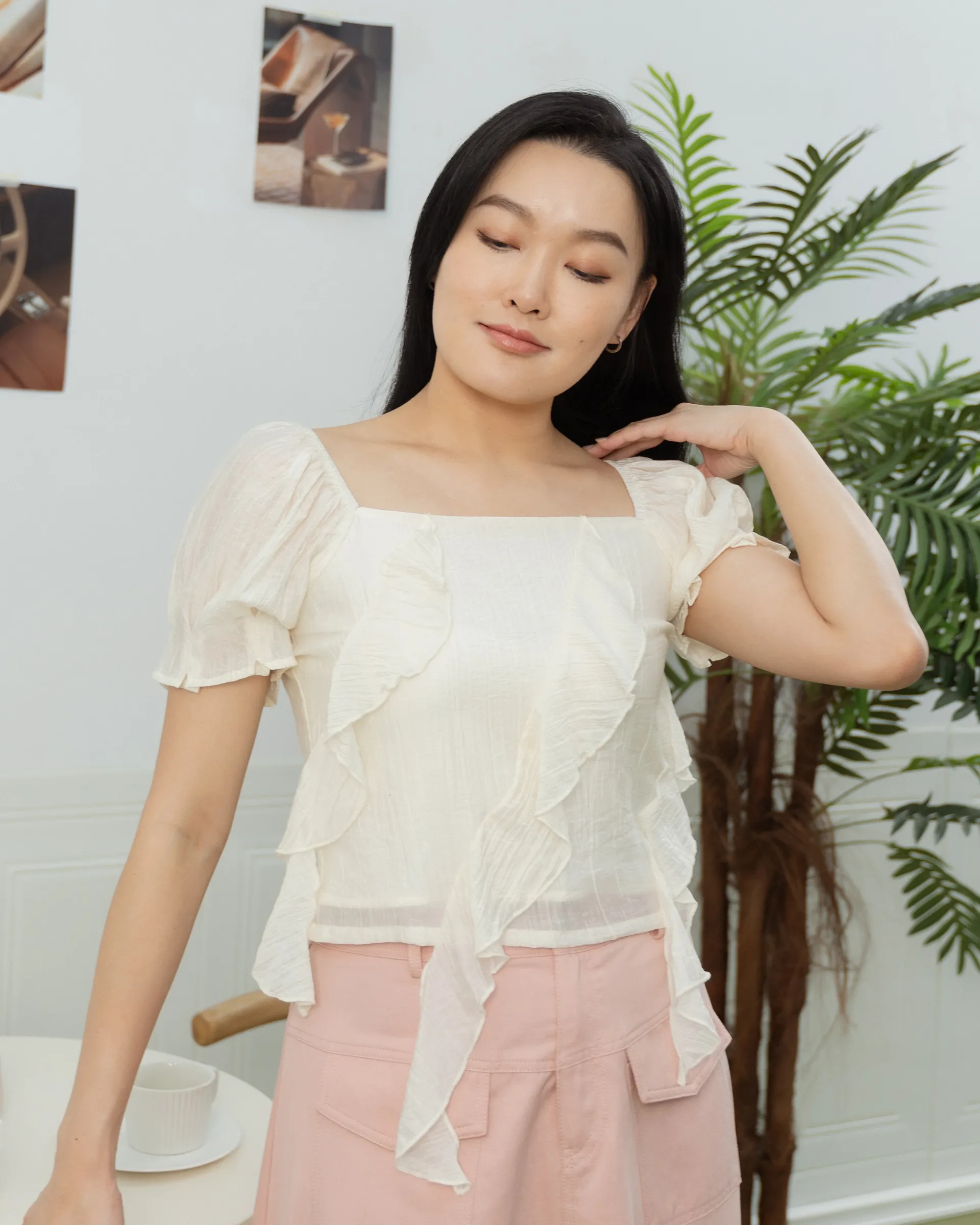 Luna Wavy Puff Blouse ZBP5040