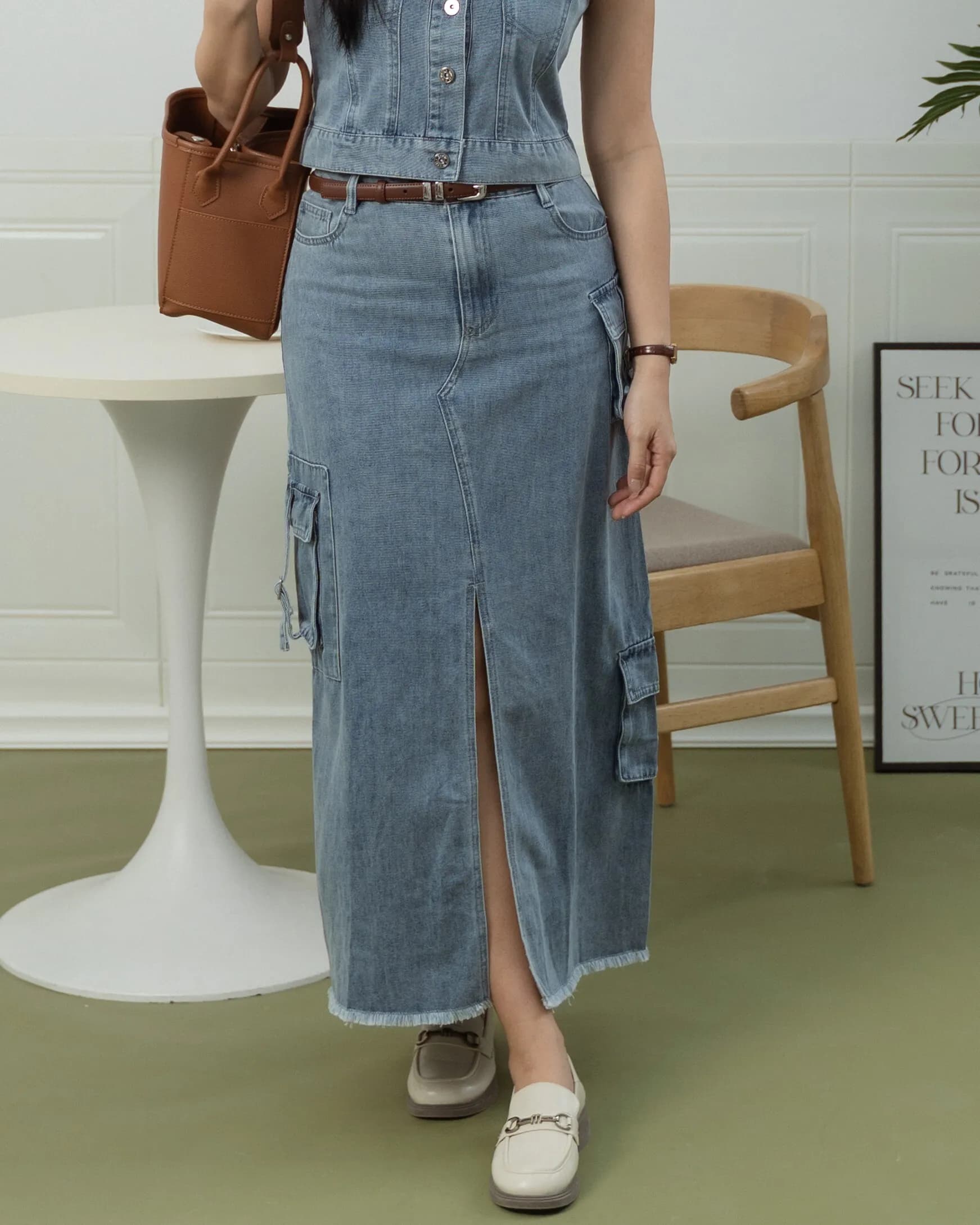 Rory Frayed Utility Skirt ZJK5005