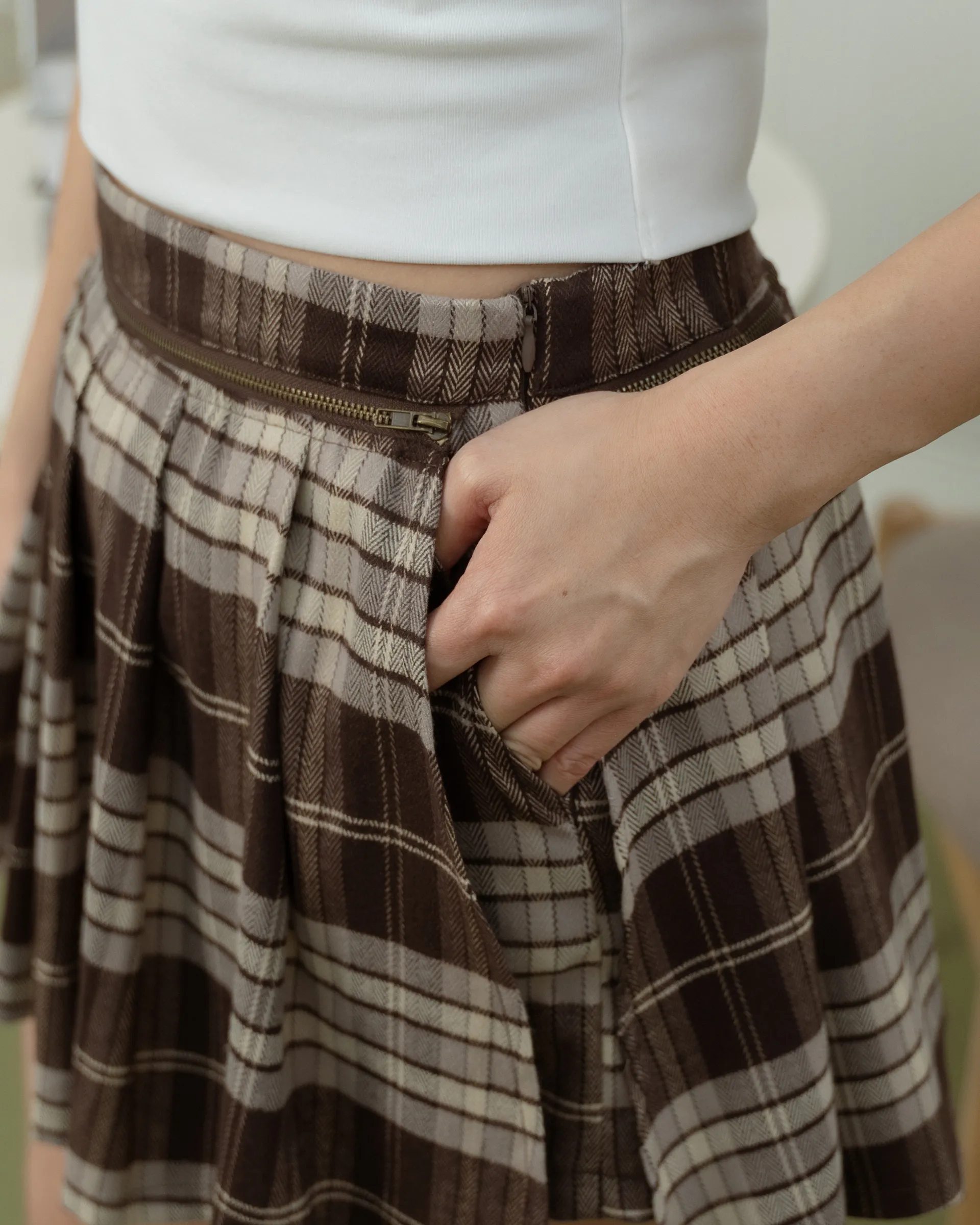 Hazel Convertible Plaid Skirt ZPK5007