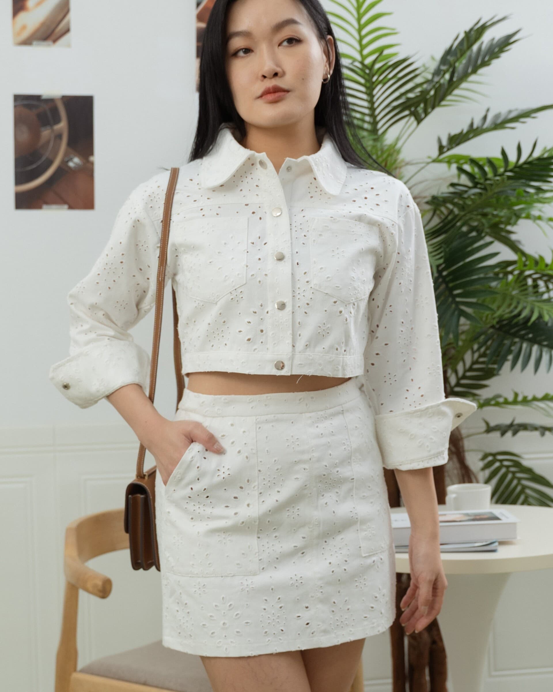 Ansel Lace Twill Skirts ZSK5014