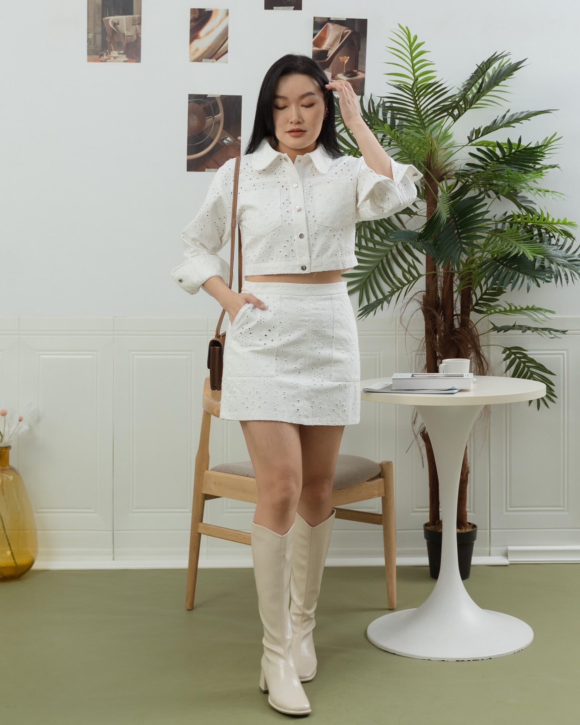 Ansel Lace Twill Skirts ZSK5014