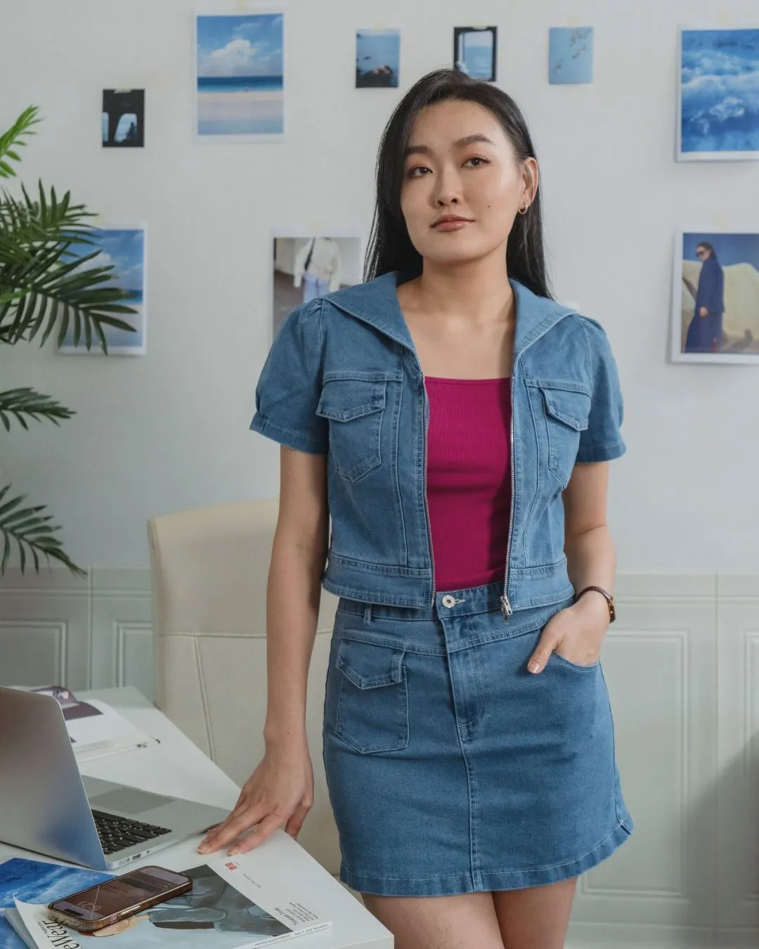 Roxy Denim Mini Skirt ZJK5001
