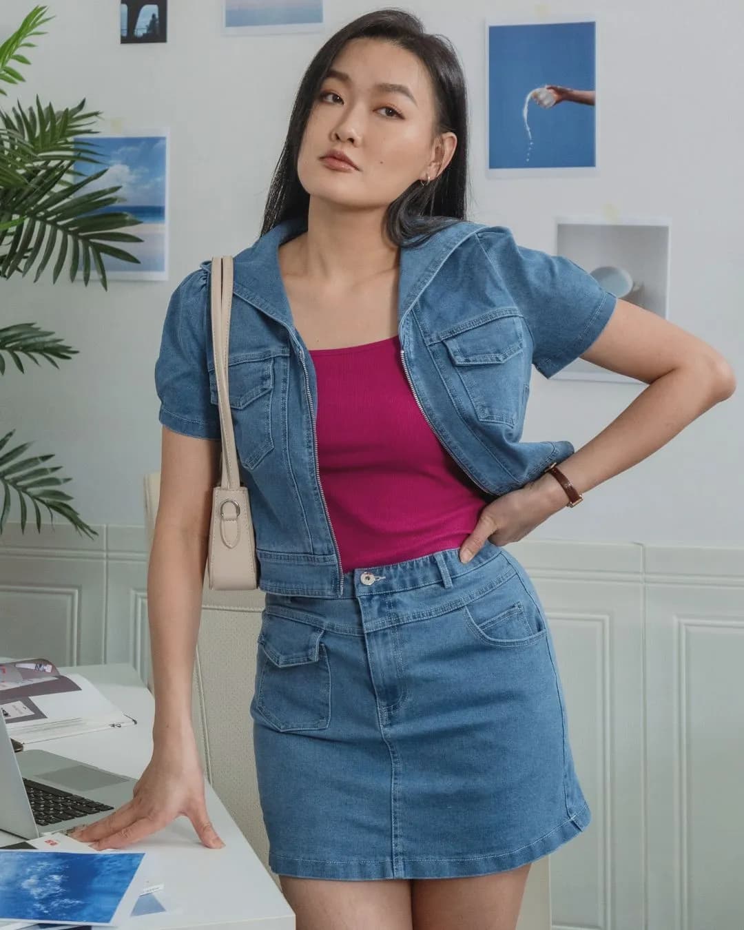 Roxy Denim Mini Skirt ZJK5001