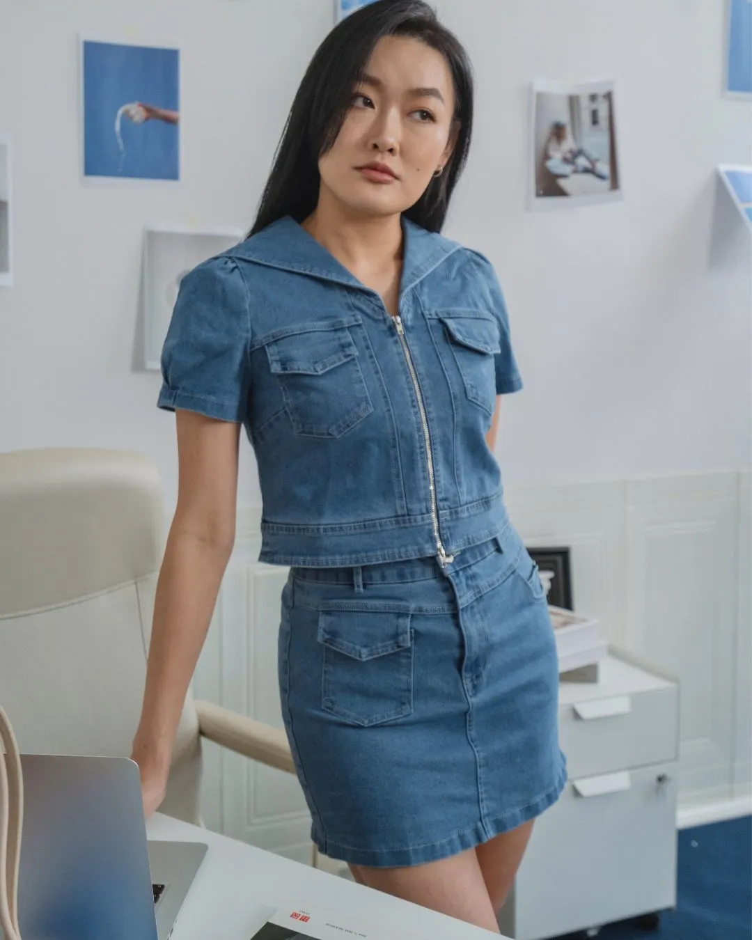 Roxy Denim Mini Skirt ZJK5001