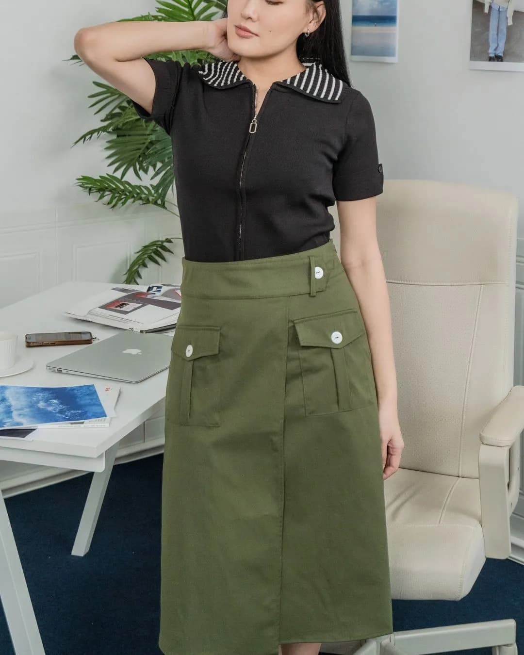Tessa Cargo Midi Skirt ZSK5009