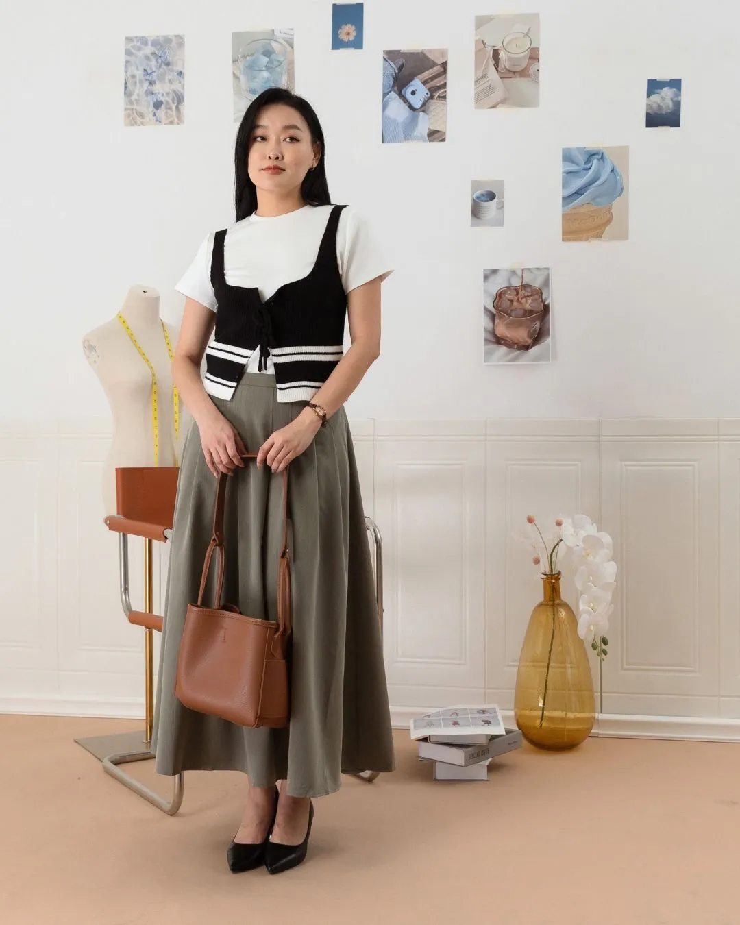Tessa Pleated Maxi Skirt	 ZSK5013