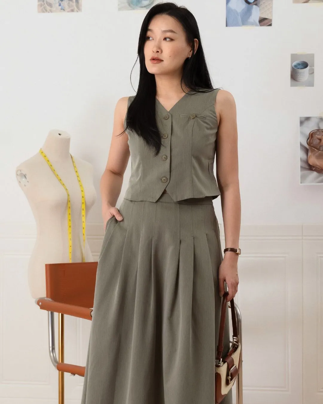 Tessa Pleated Maxi Skirt	 ZSK5013