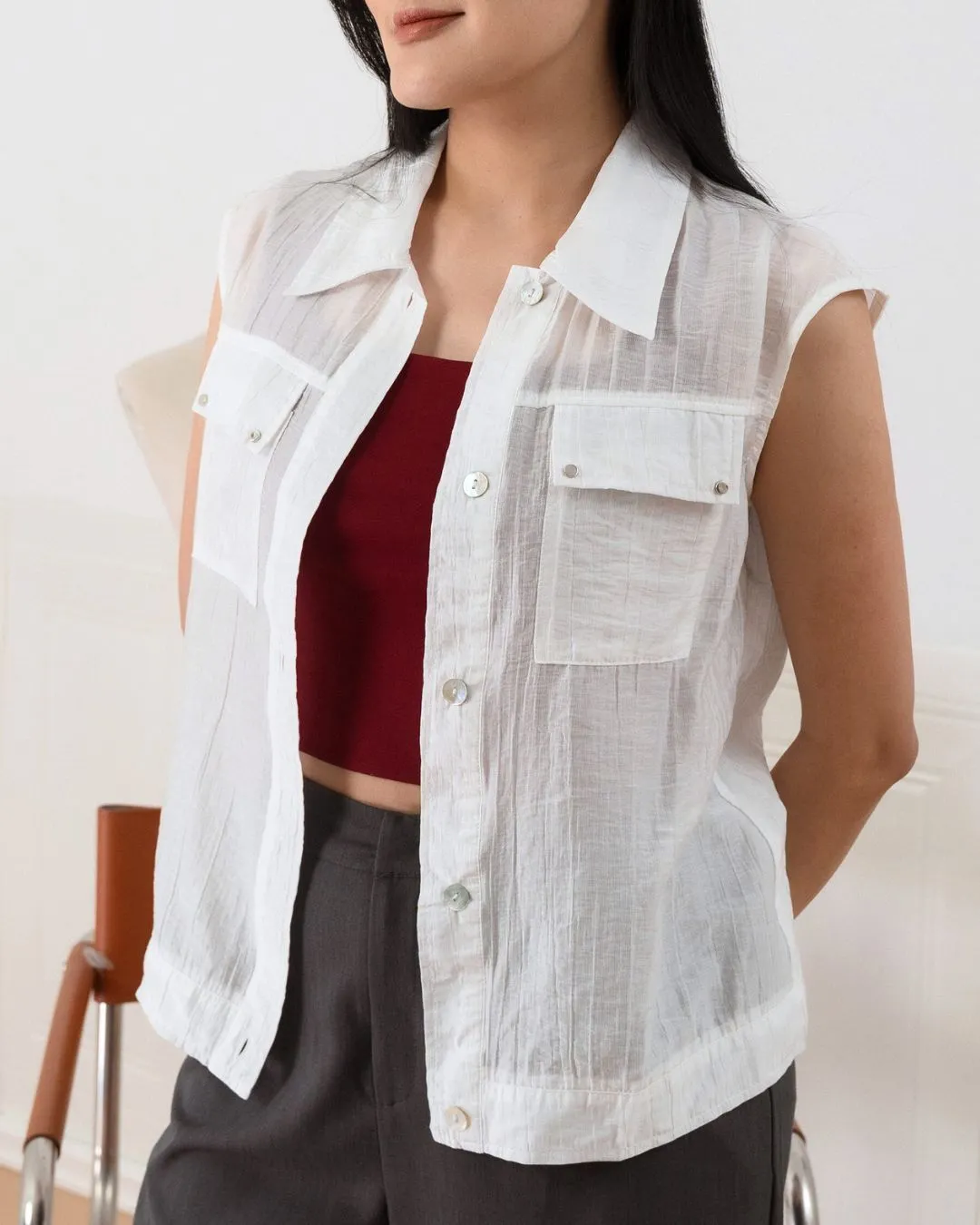 Ria Airy Organza Top ZBP5054