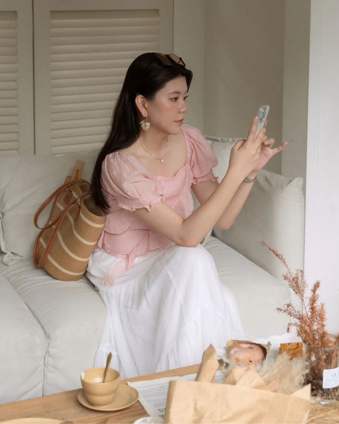 Luna Wavy Puff Blouse ZBP5040