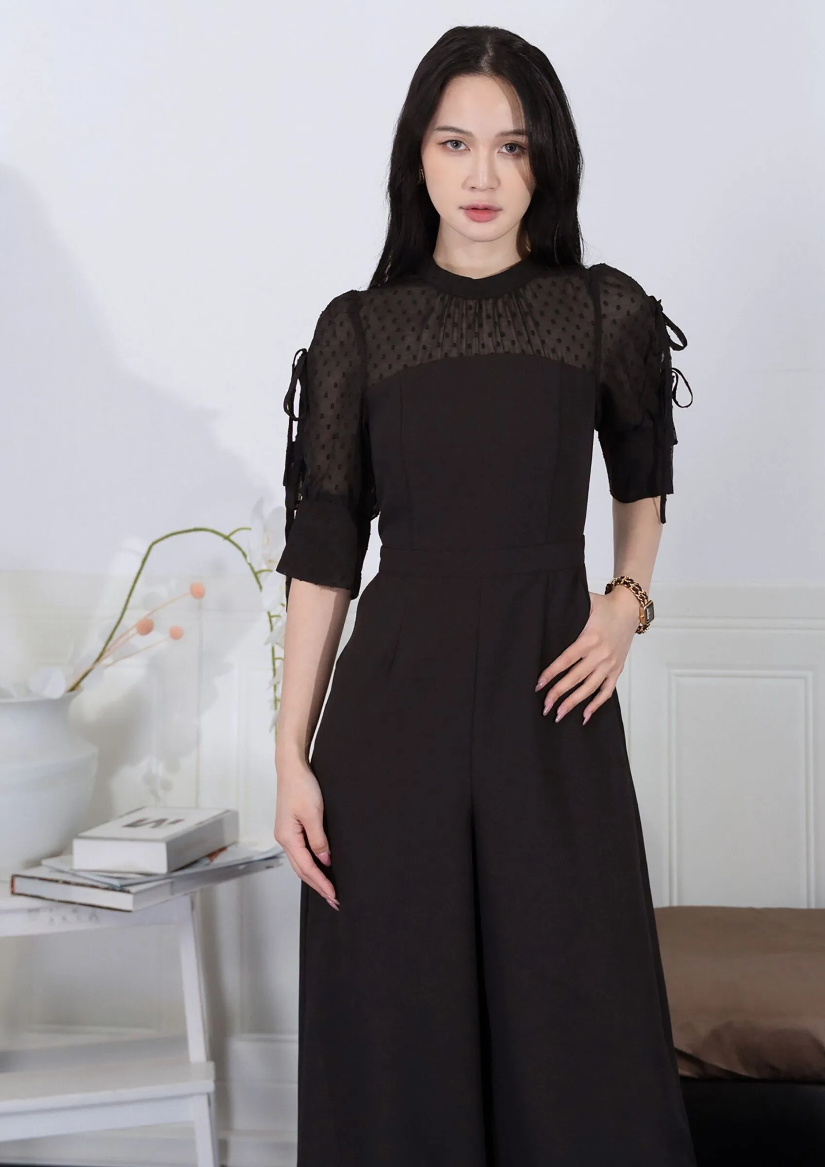 Organza Panel Jumpsuit ZBL5021