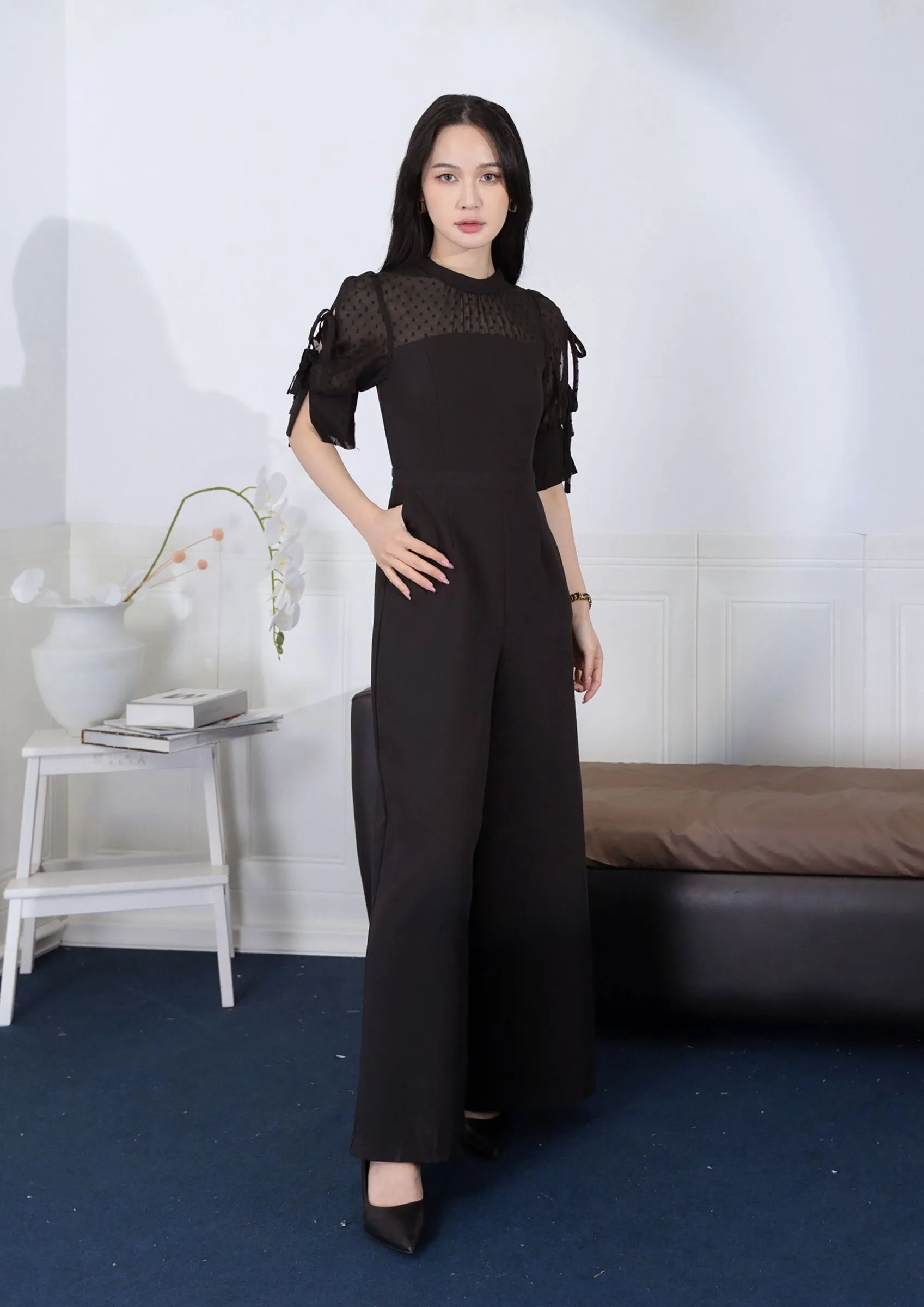 Organza Panel Jumpsuit ZBL5021