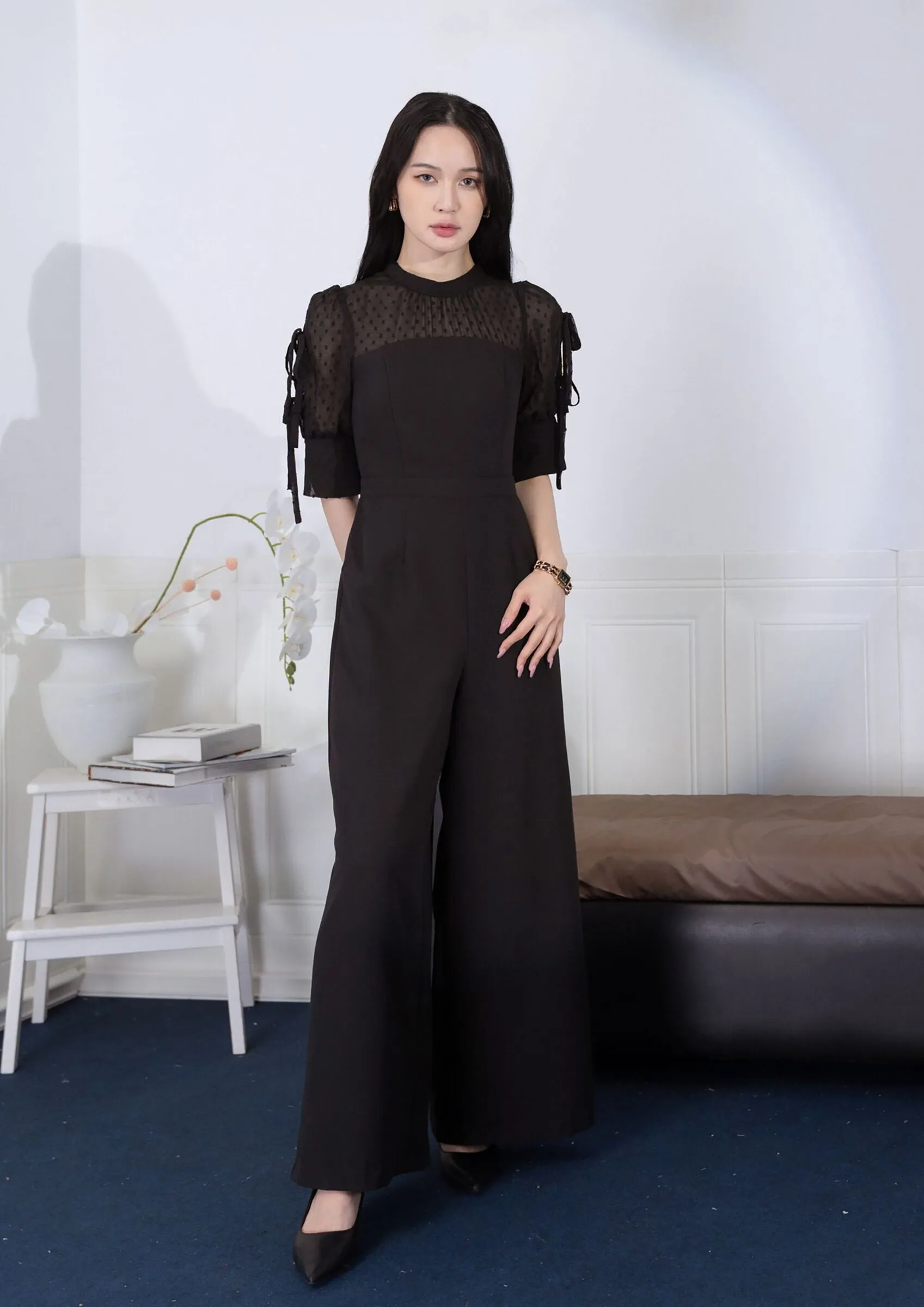 Organza Panel Jumpsuit ZBL5021