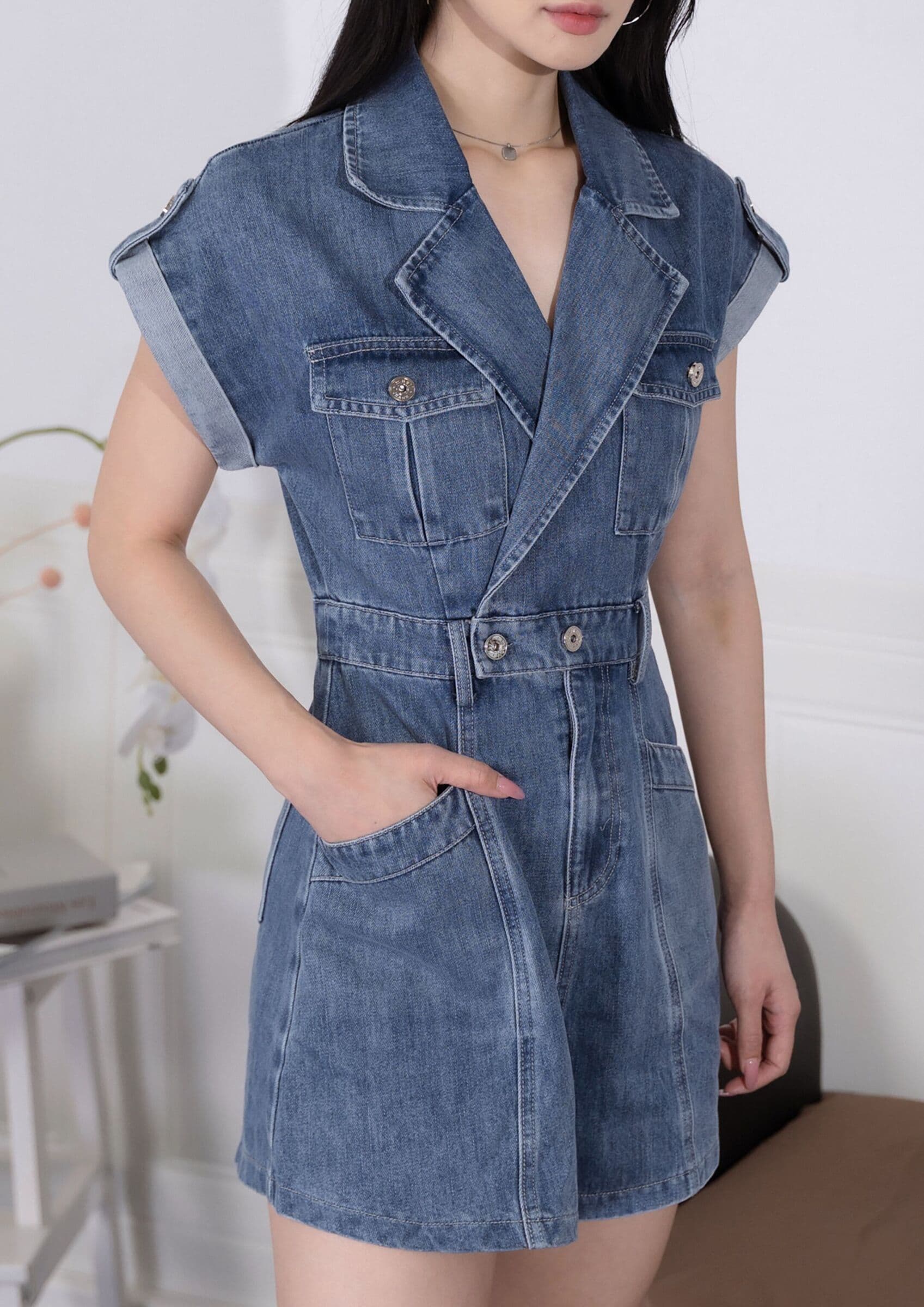 Cyrene Cool Denim Romper ZBL5034