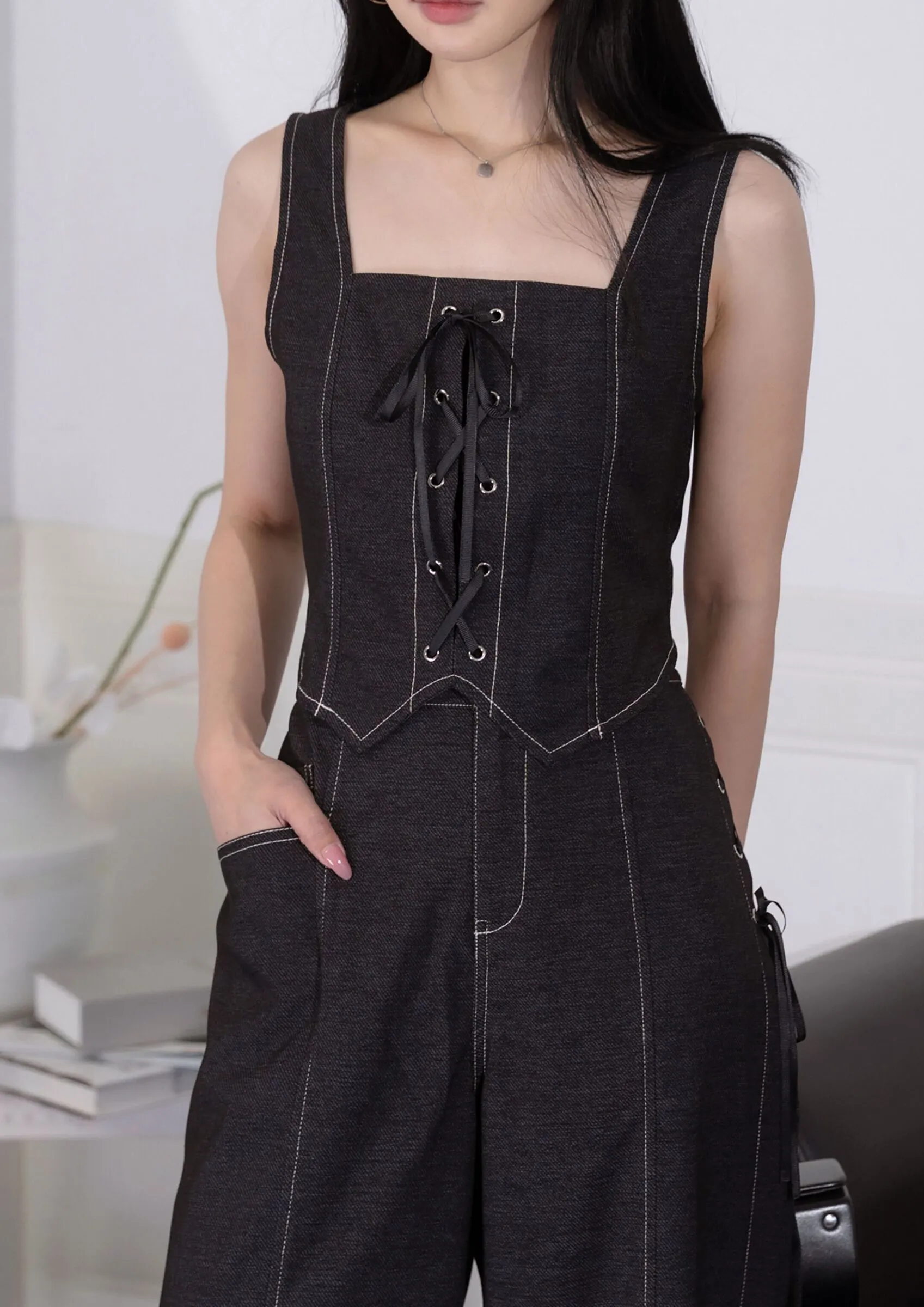 Vianne Modern Strap Zipper Tank ZBP5093