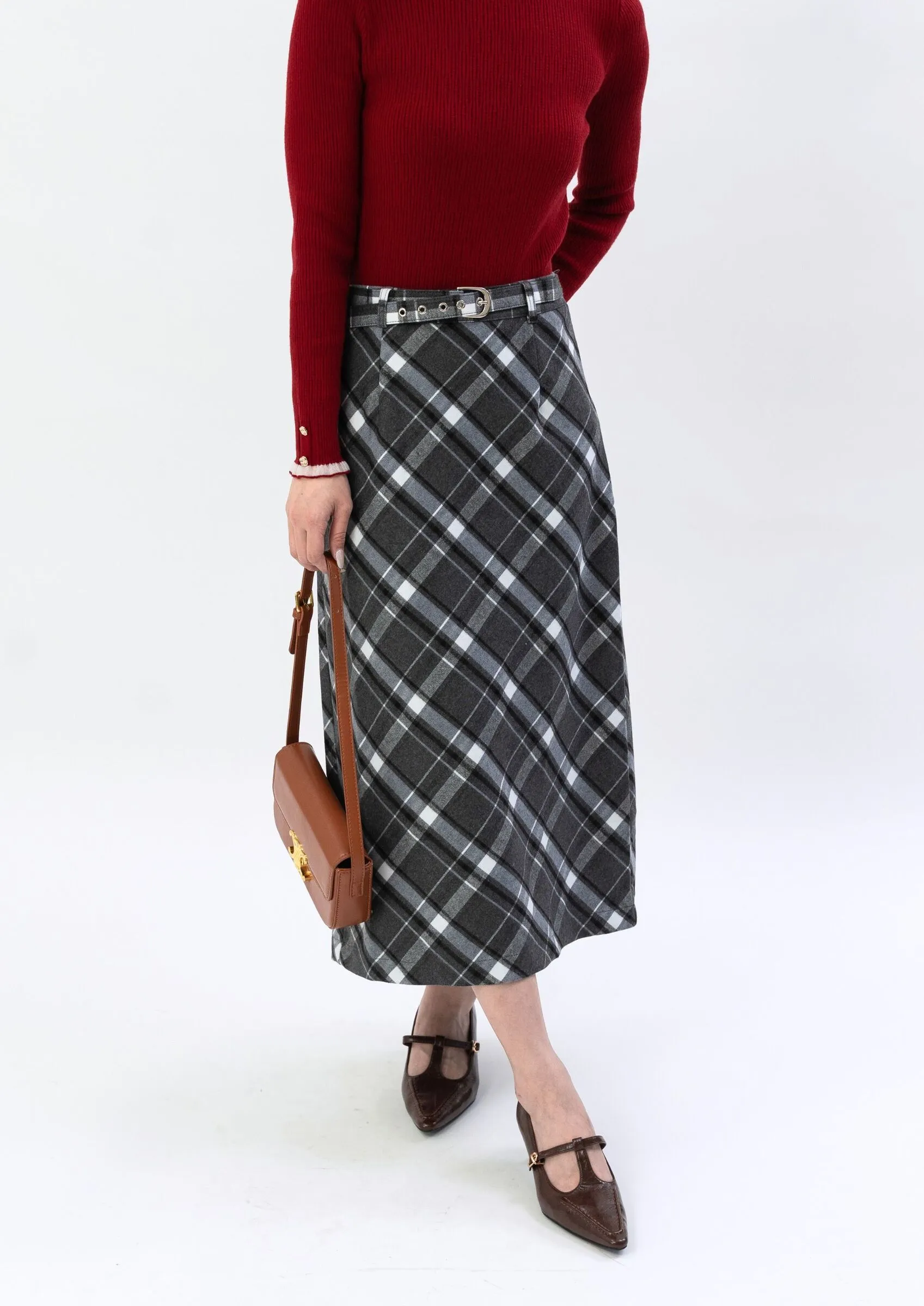 Plaid Long Skirt ZSK5043