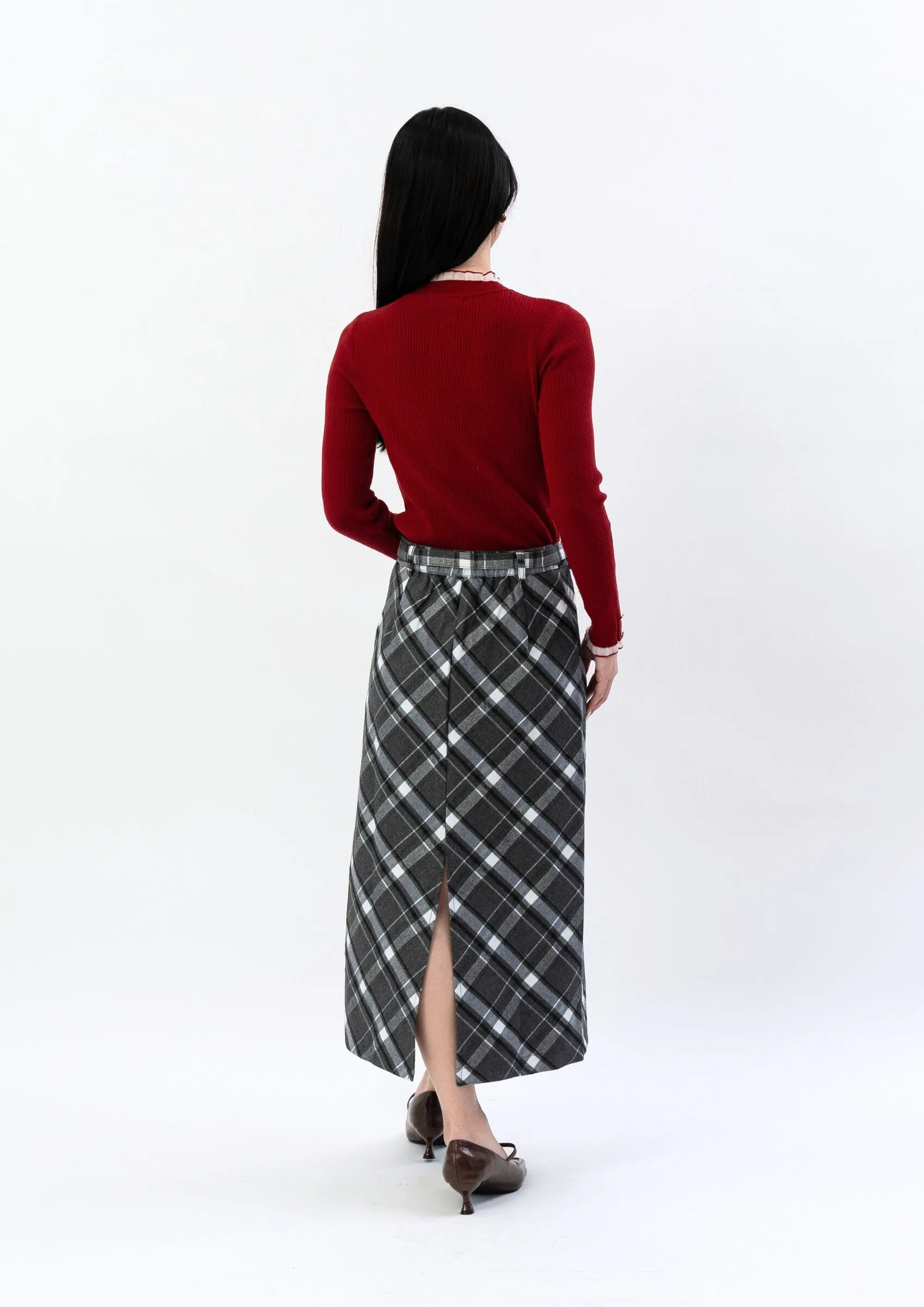 Plaid Long Skirt ZSK5043