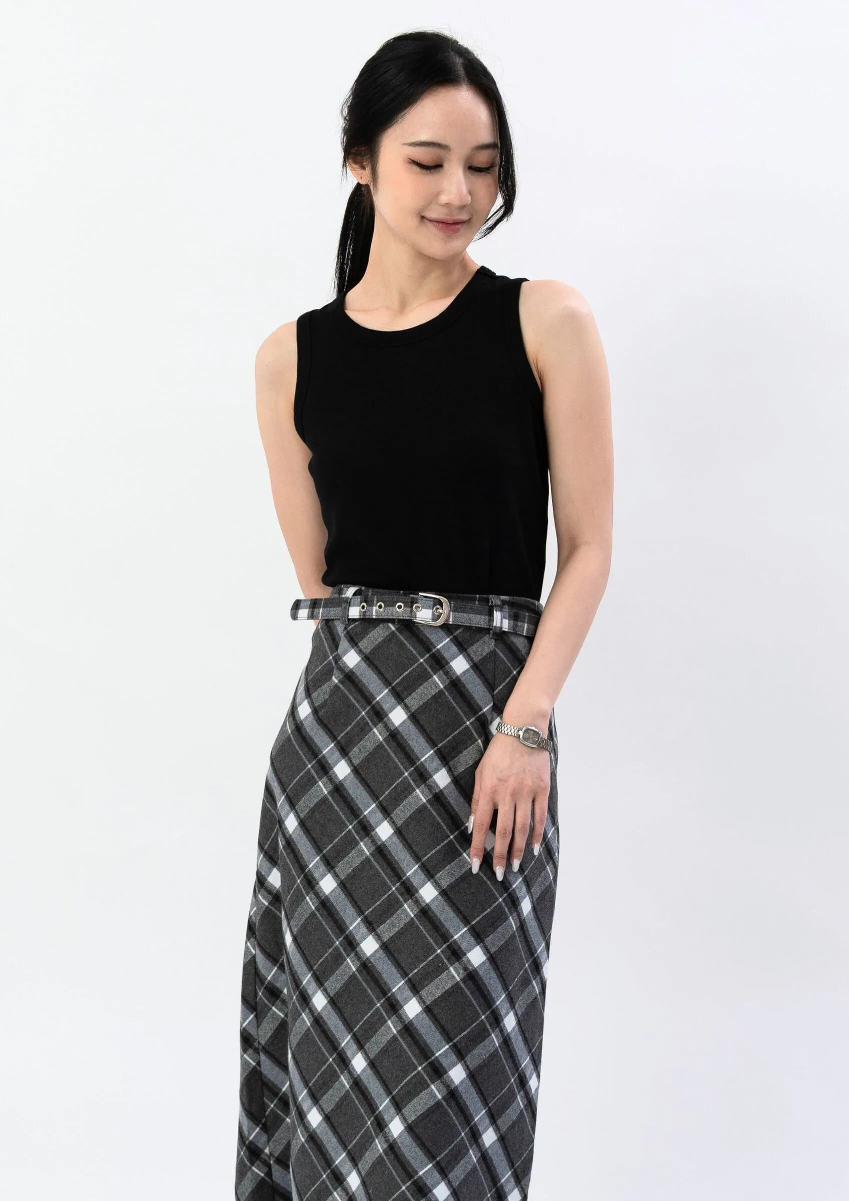 Plaid Long Skirt ZSK5043