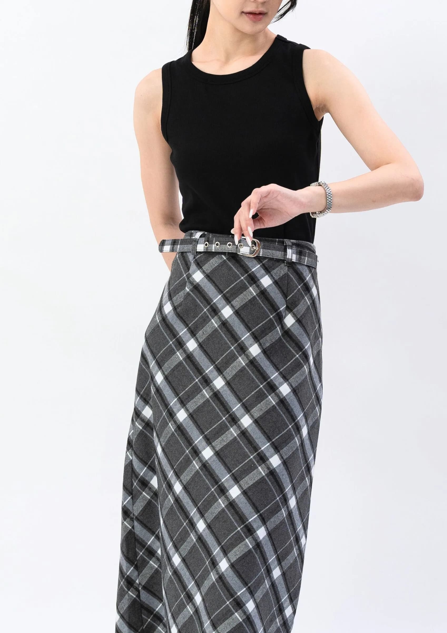Plaid Long Skirt ZSK5043