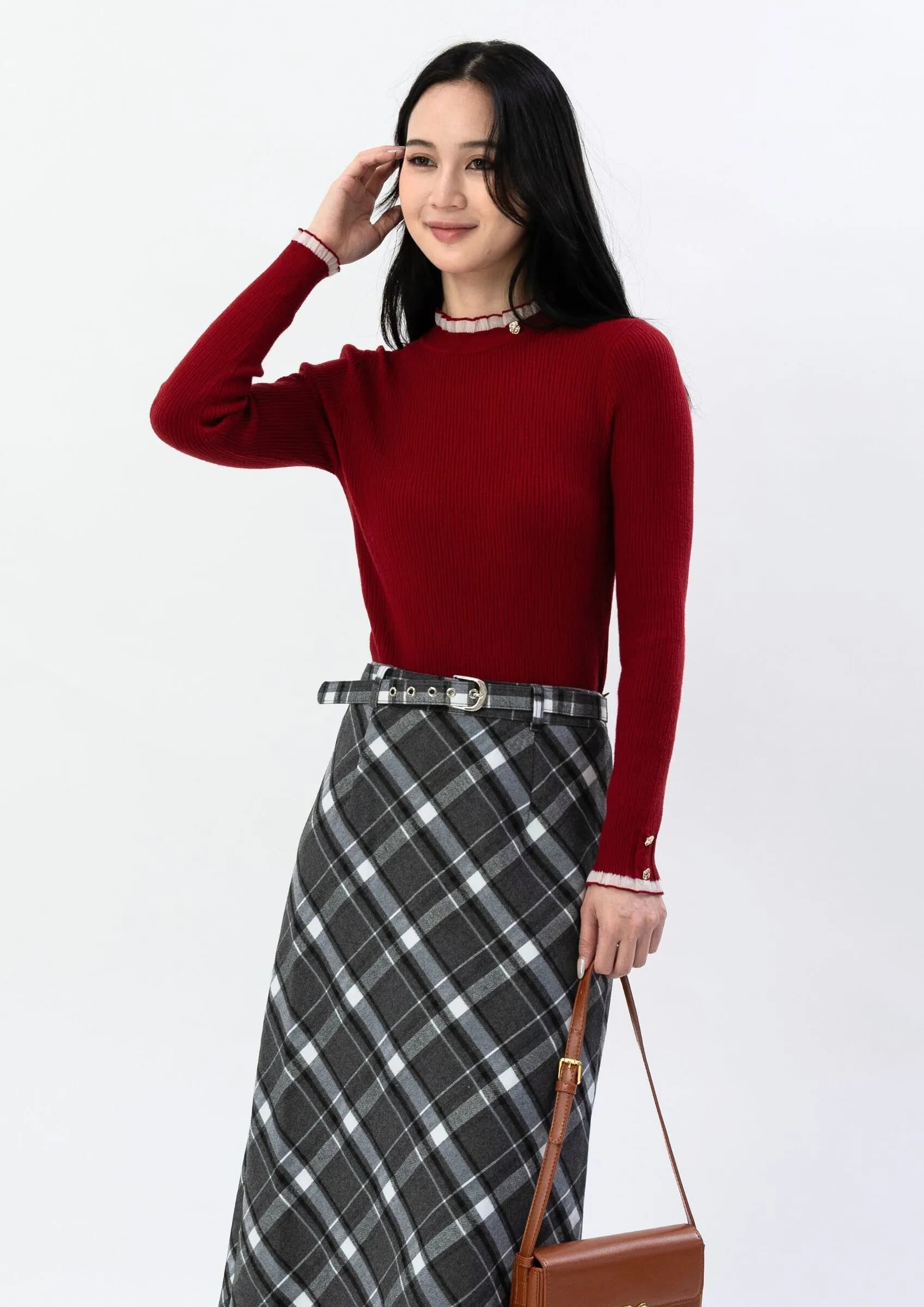 Plaid Long Skirt ZSK5043