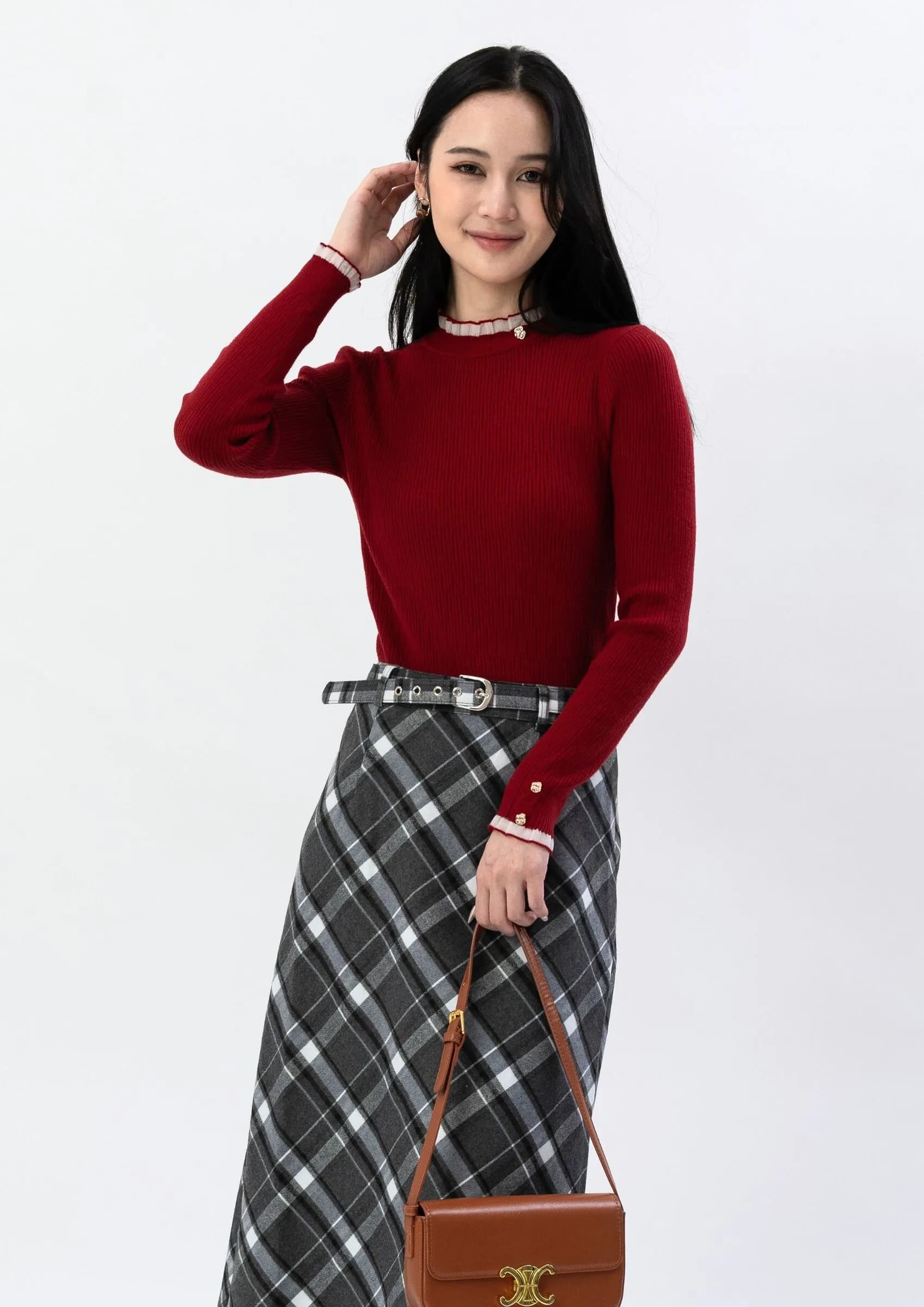 Plaid Long Skirt ZSK5043
