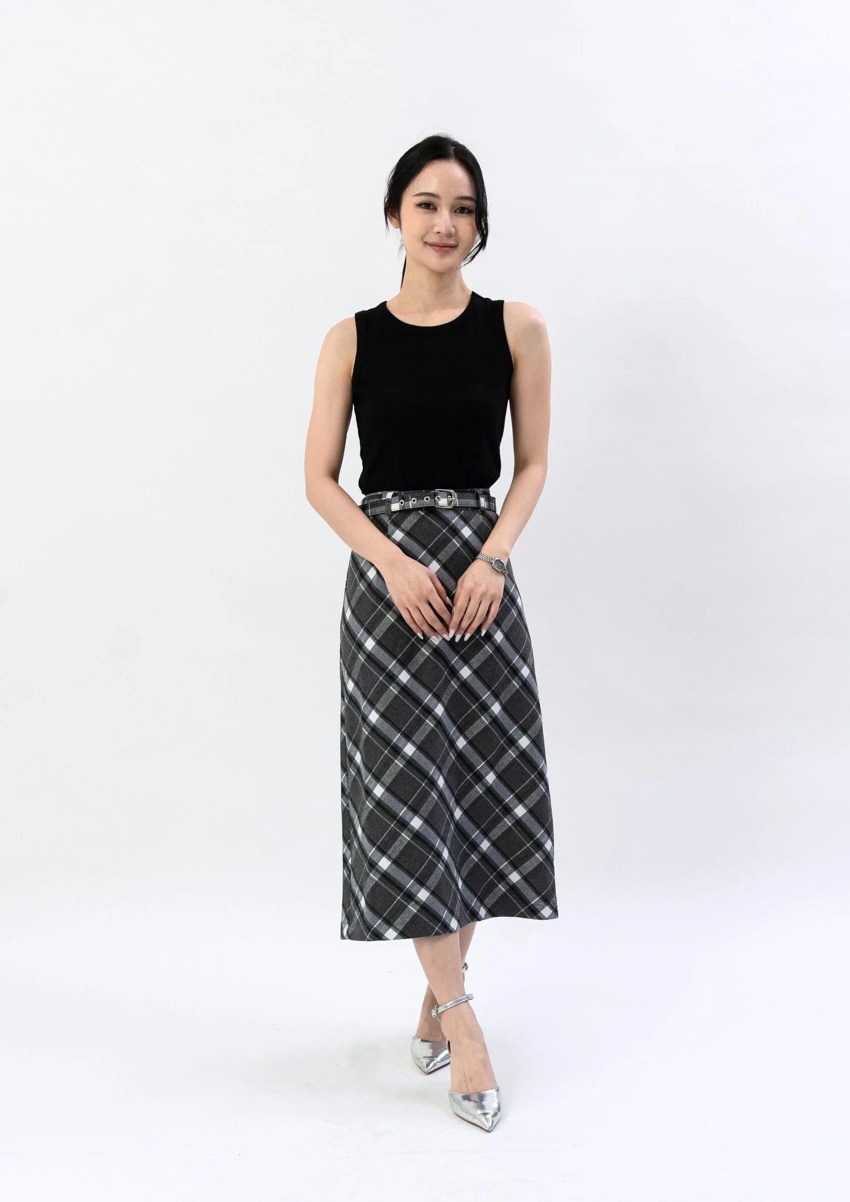 Plaid Long Skirt ZSK5043