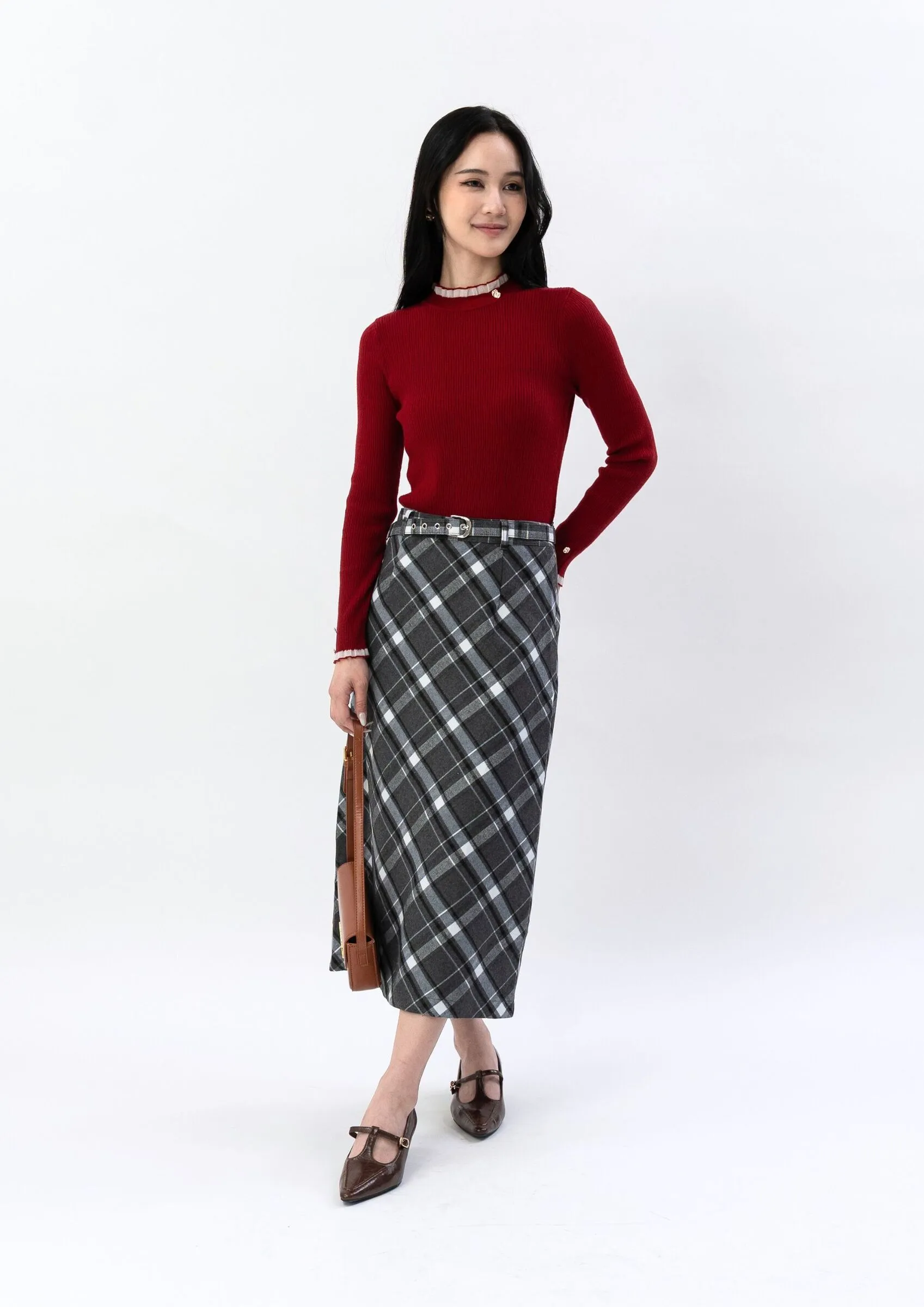 Plaid Long Skirt ZSK5043