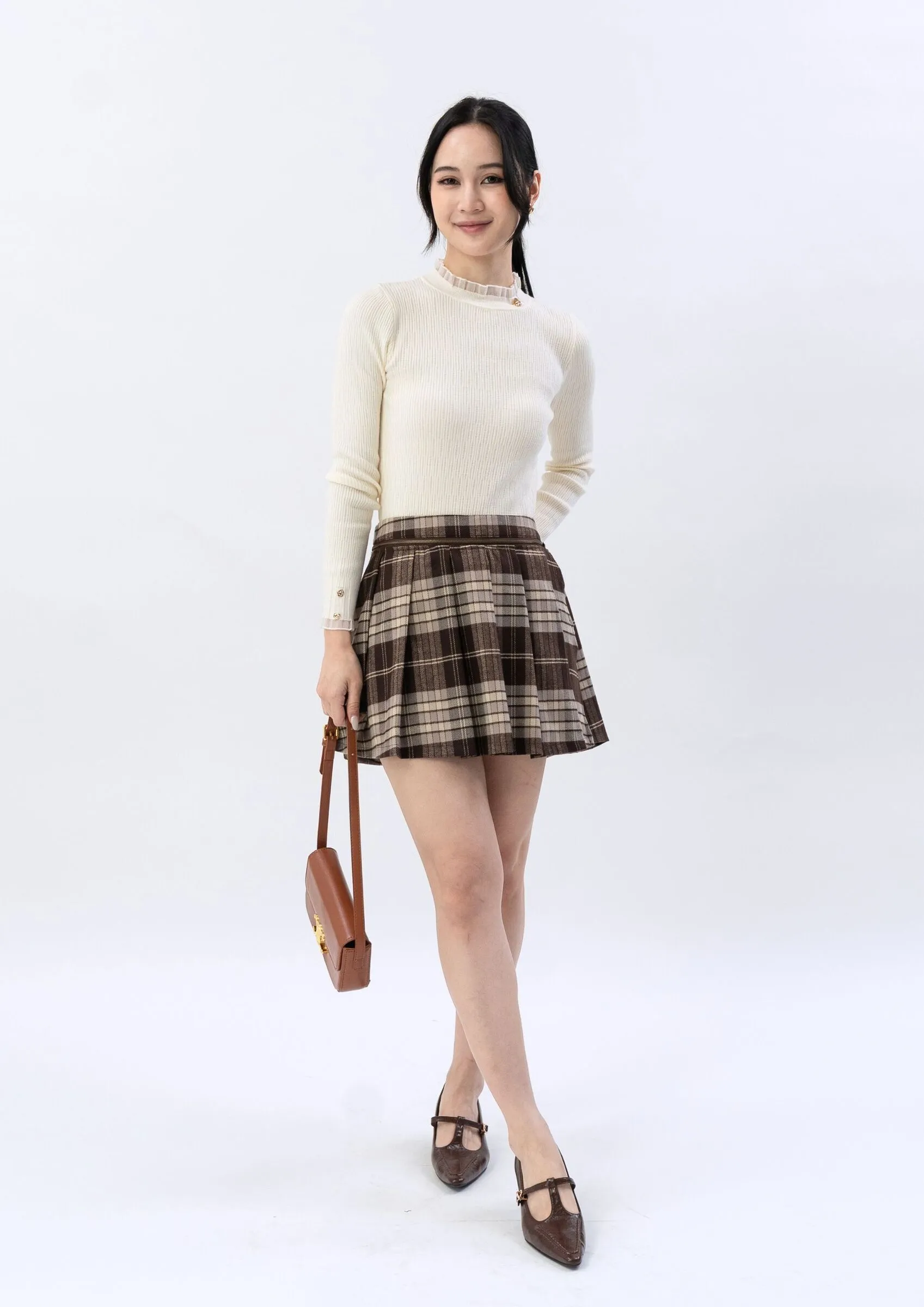 Knitted long-sleeve top ZBP5218
