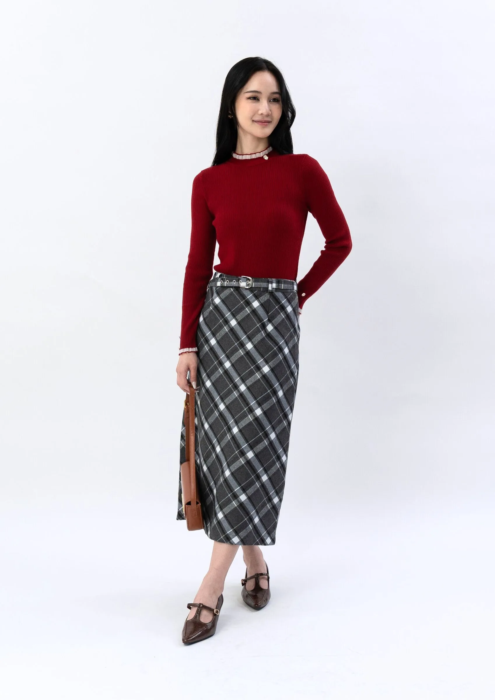 Knitted long-sleeve top ZBP5218