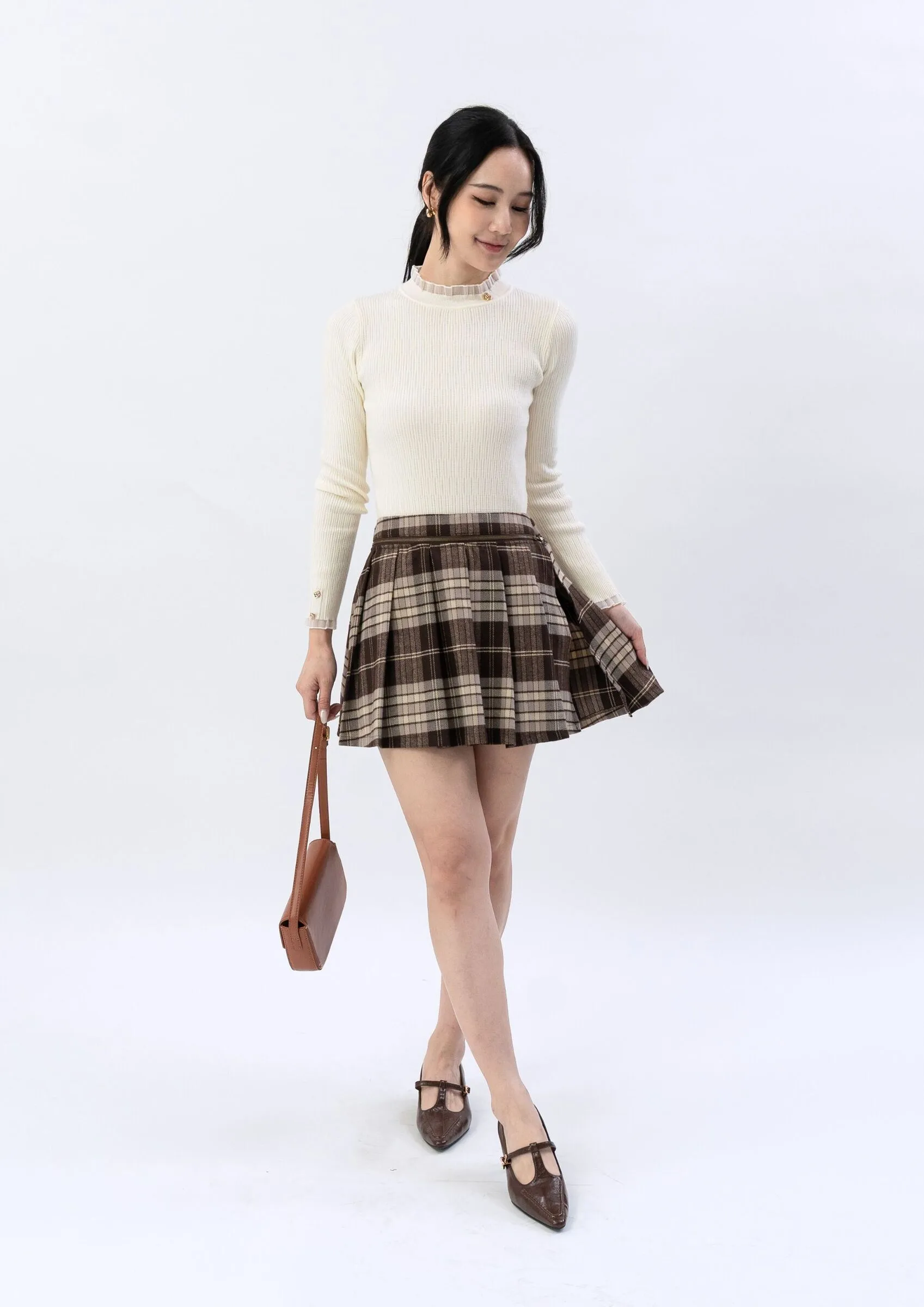 Knitted long-sleeve top ZBP5218