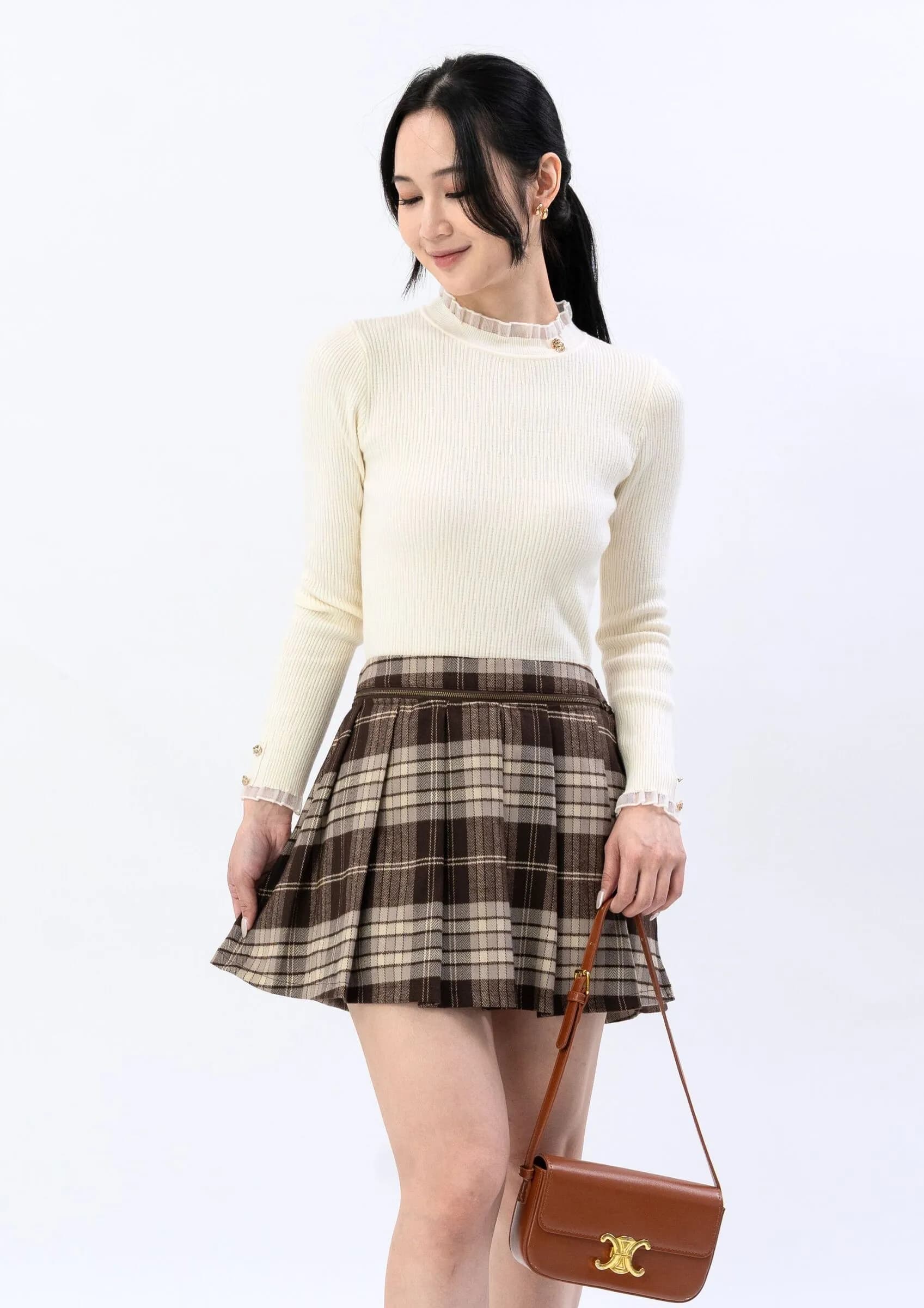 Knitted long-sleeve top ZBP5218