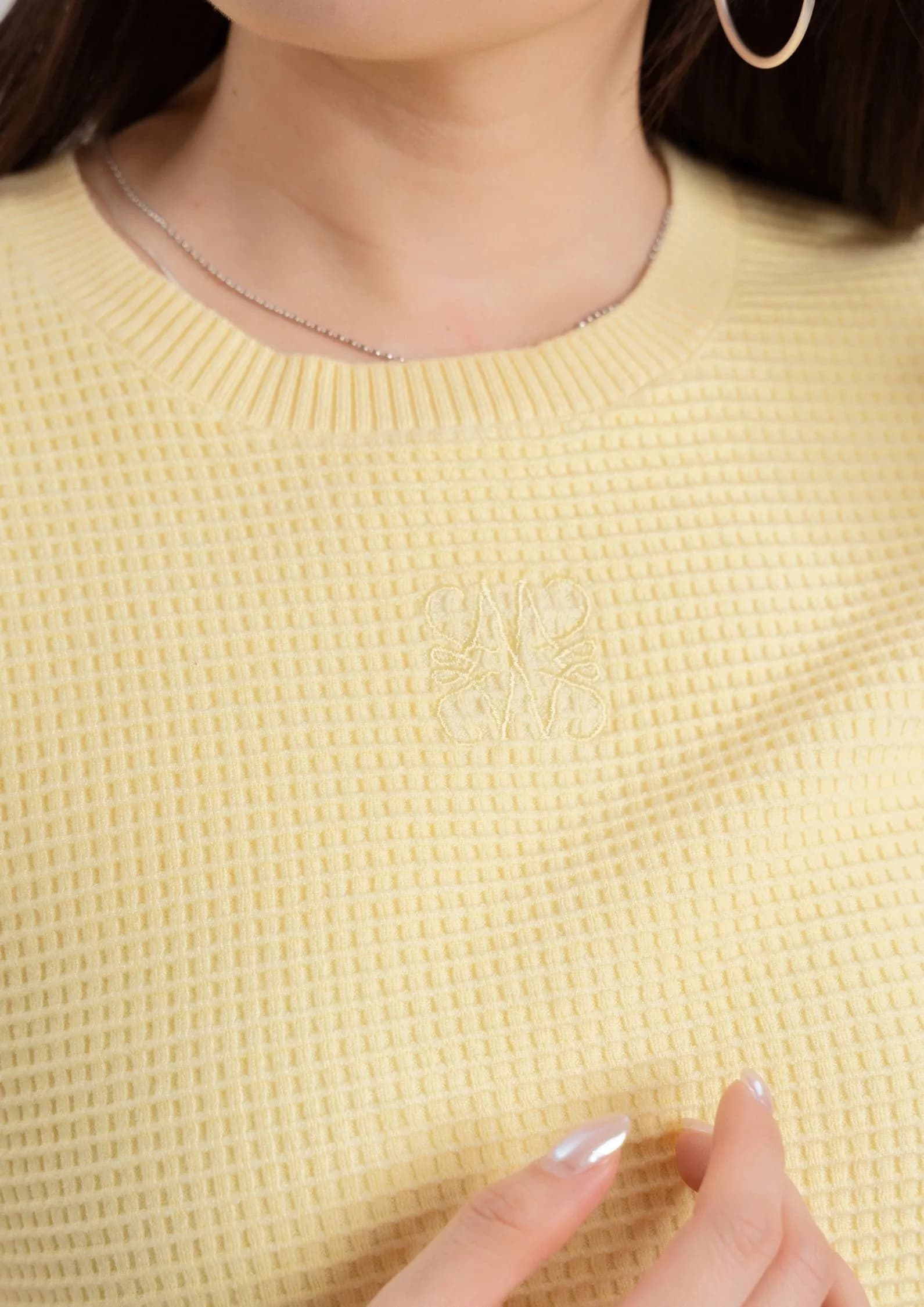 Waffle fabric top ZBP5249