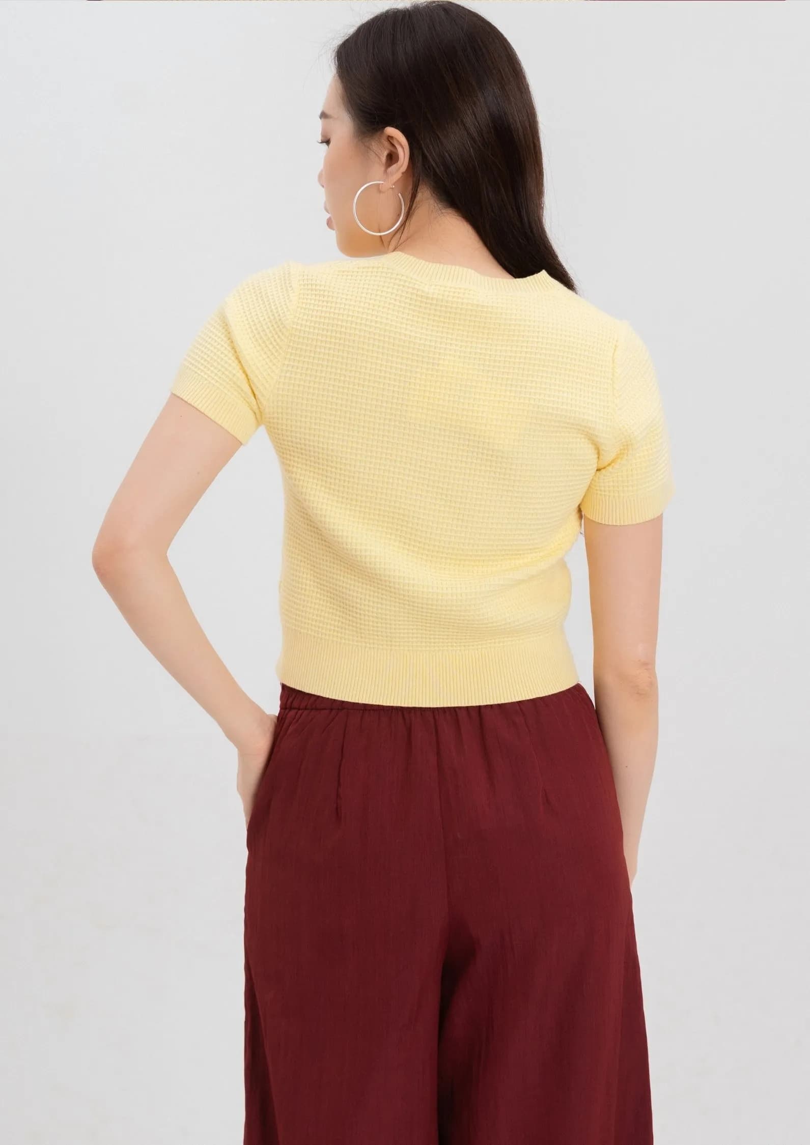Waffle fabric top ZBP5249
