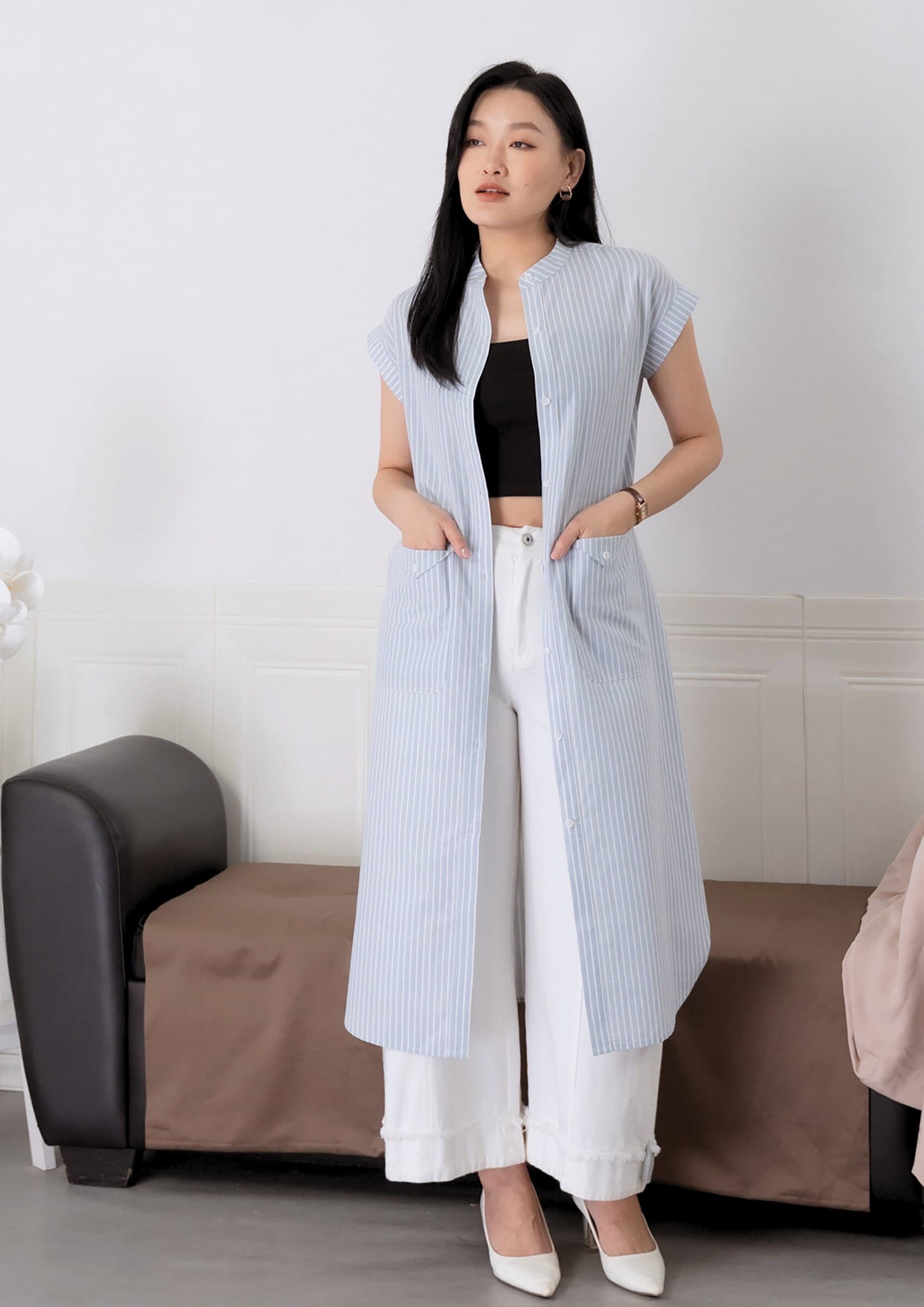 Striped Longline Shirt ZBL5050