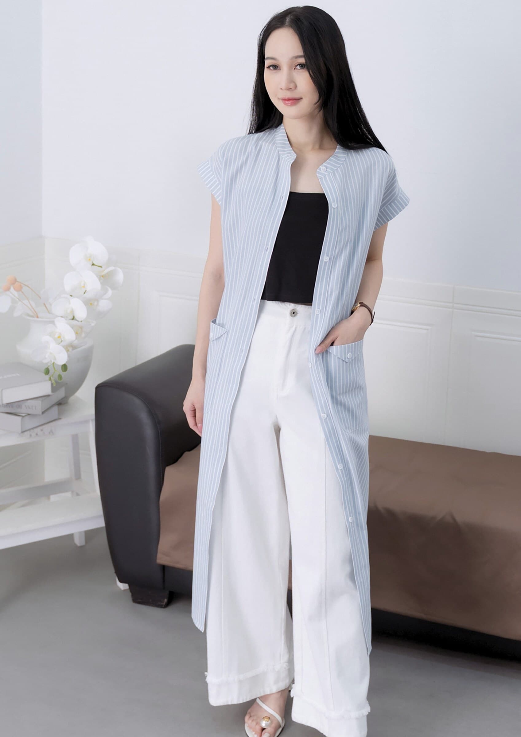 Striped Longline Shirt ZBL5050