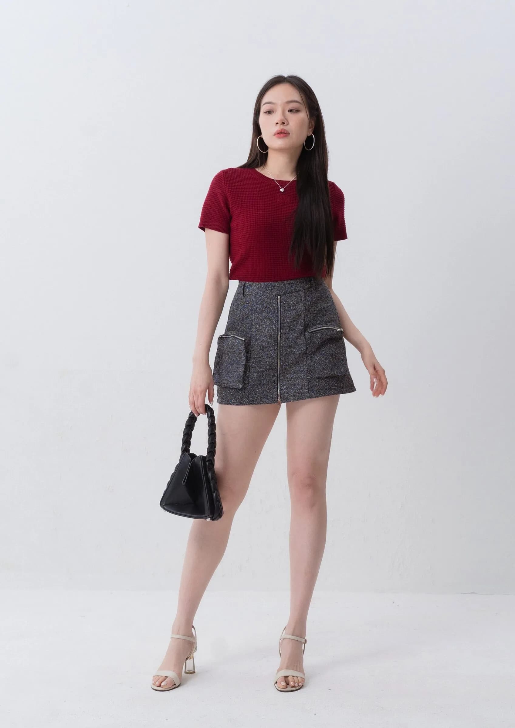 Waffle fabric top ZBP5249